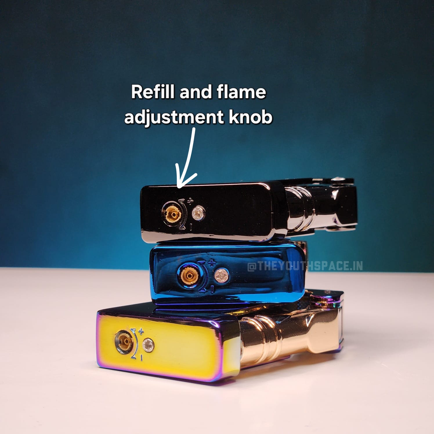 Mechanical Side Press Jet Flame Lighter (Metallic)