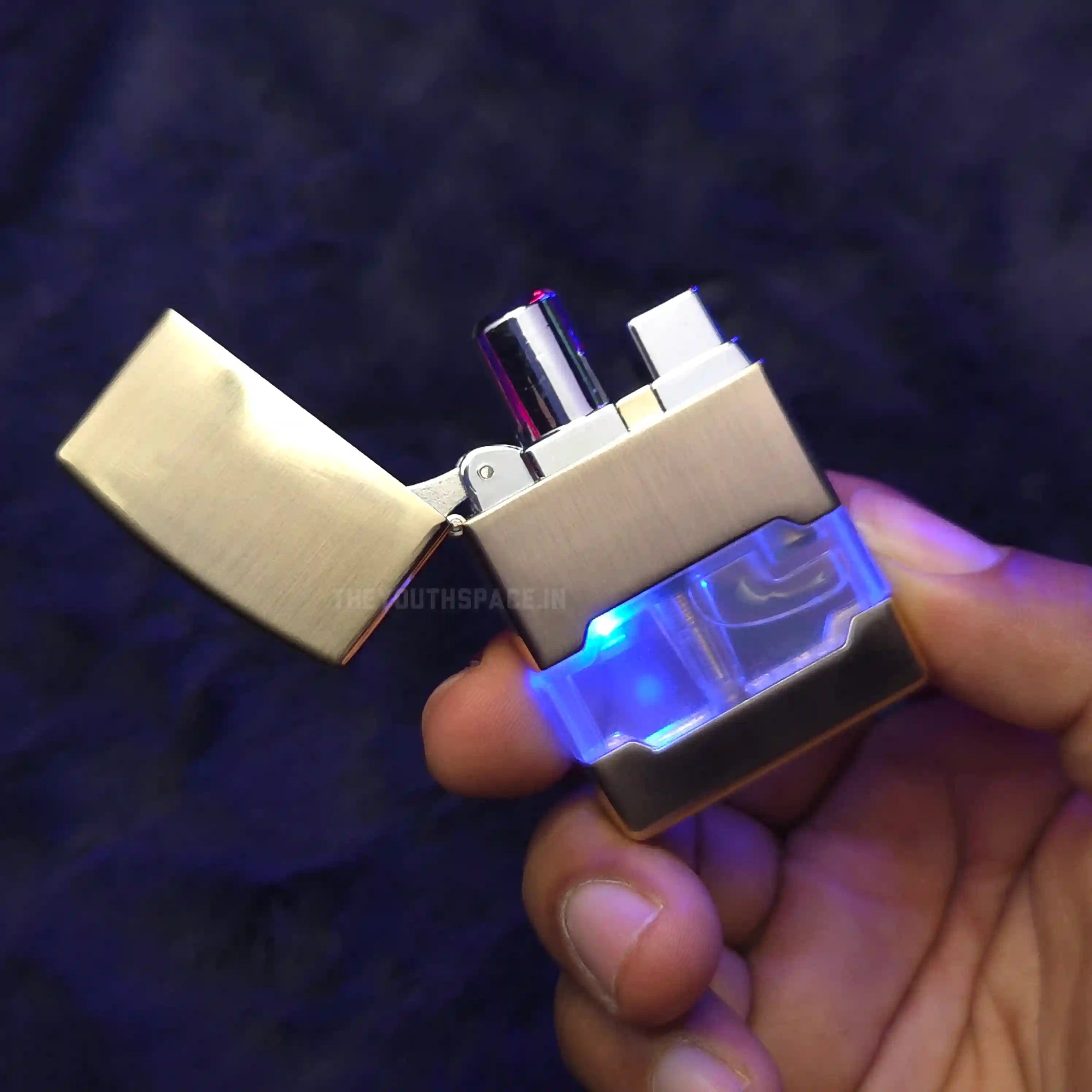 Lumi Tank Red Flame Jet Lighter (Metallic)