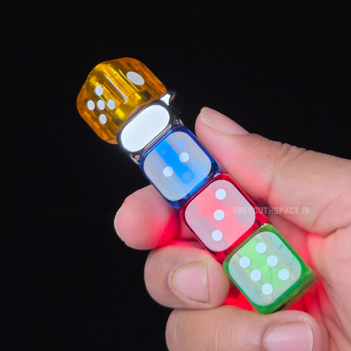 Glowing Dice Spinner Green Flame Jet Lighter