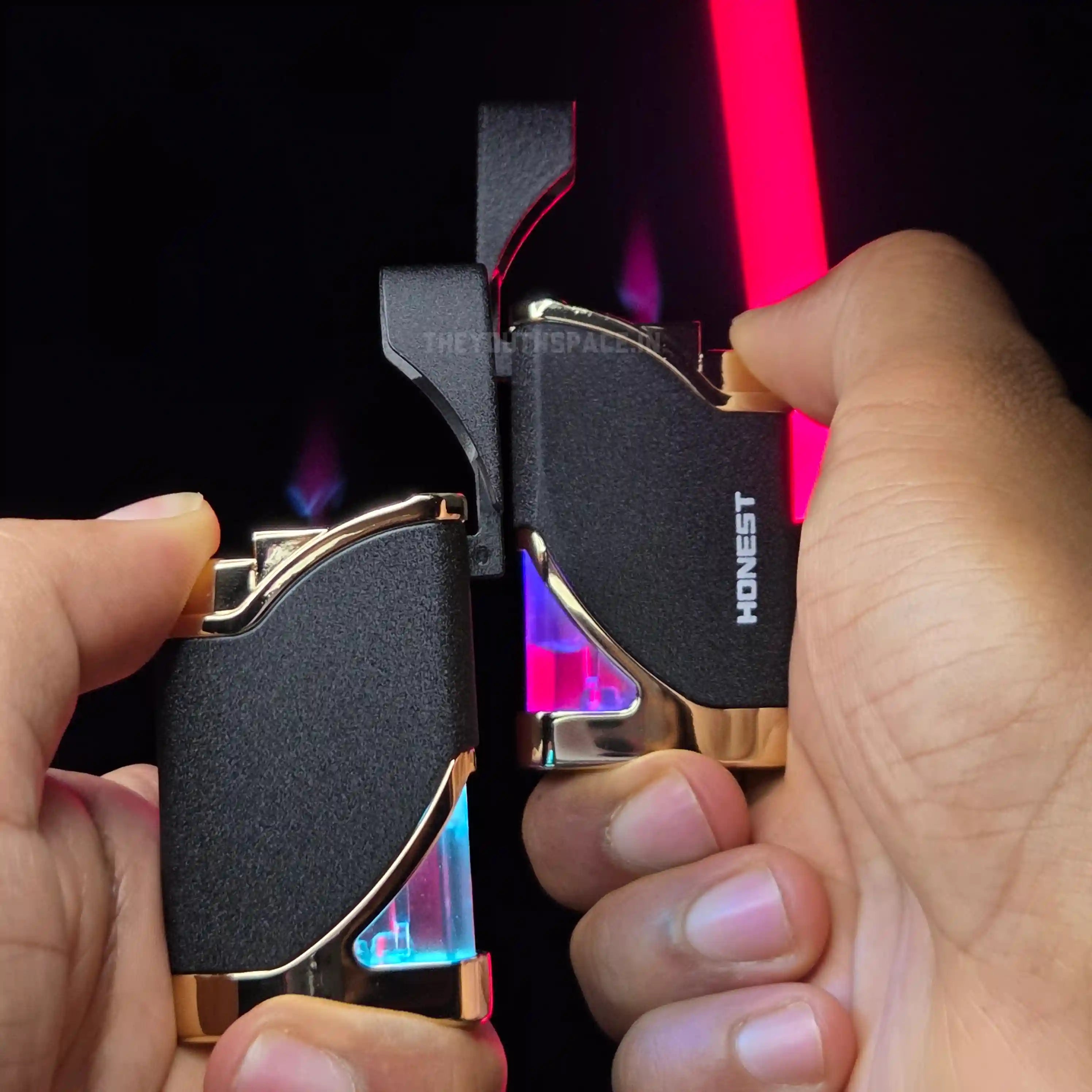 Honest Compact Matte Black Glow Tank Jet Lighter
