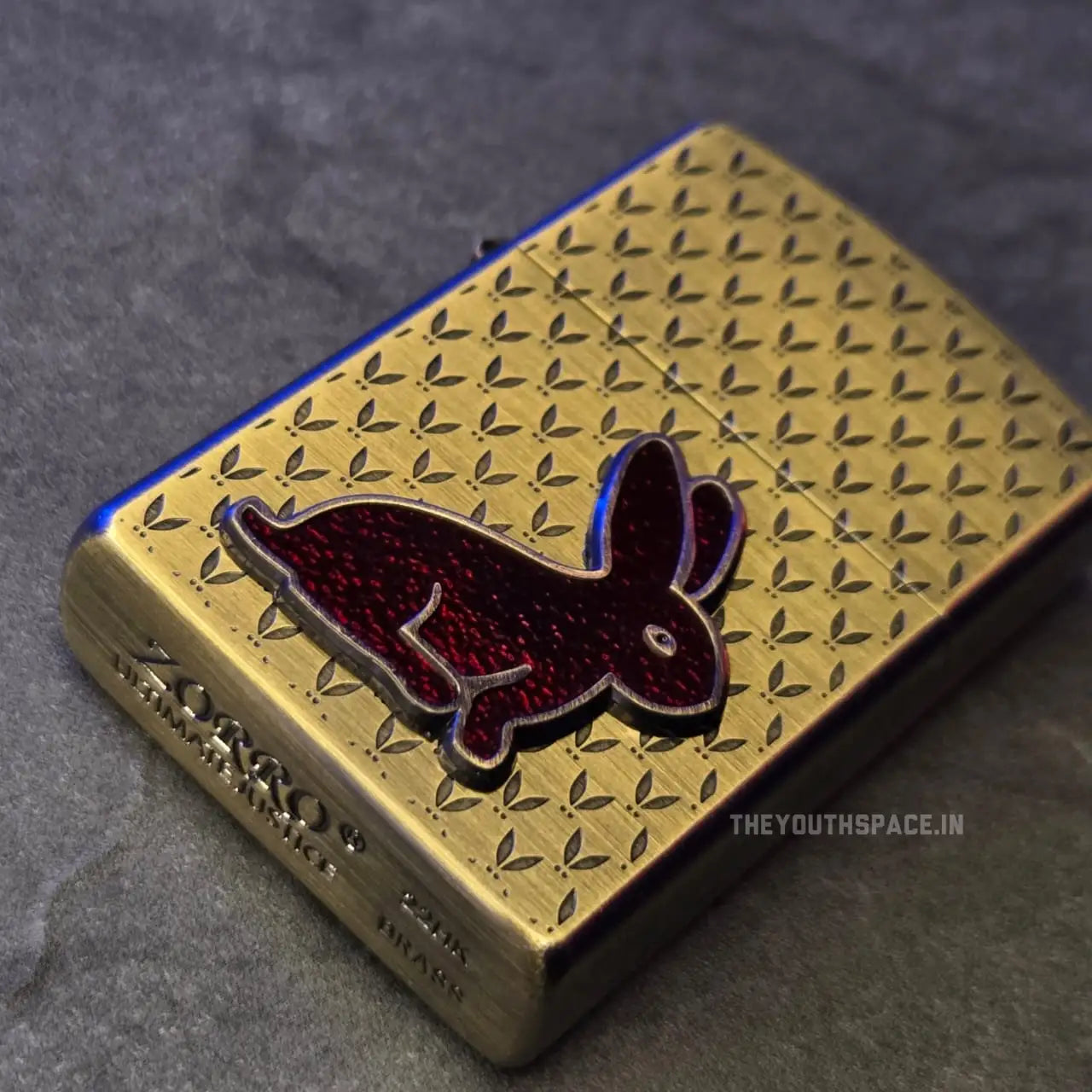 Zorro Ultimate Justice Brass red Bunny Emblem Lighter 22 HK