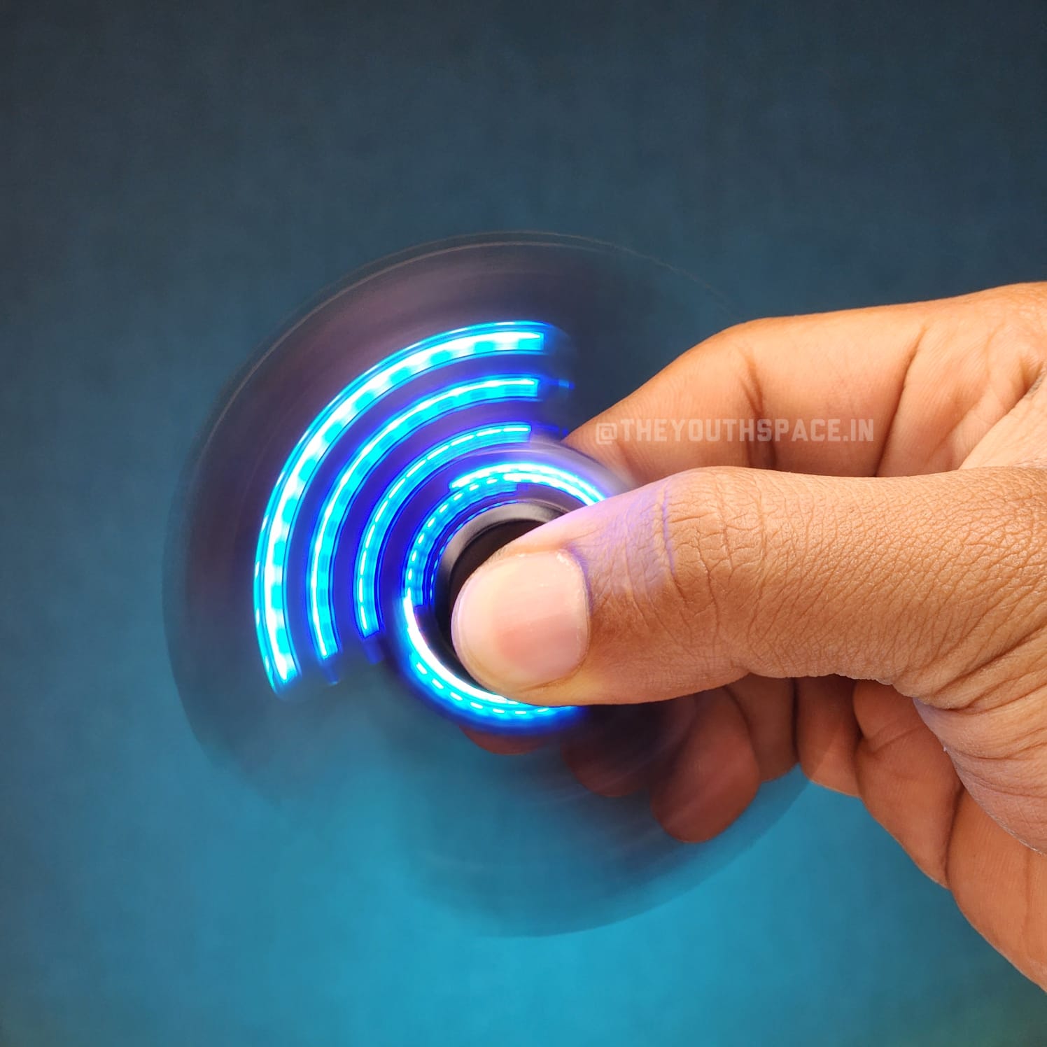 Premium Hexa Shaped Spinner Lighter with LED Lights (Metallic)