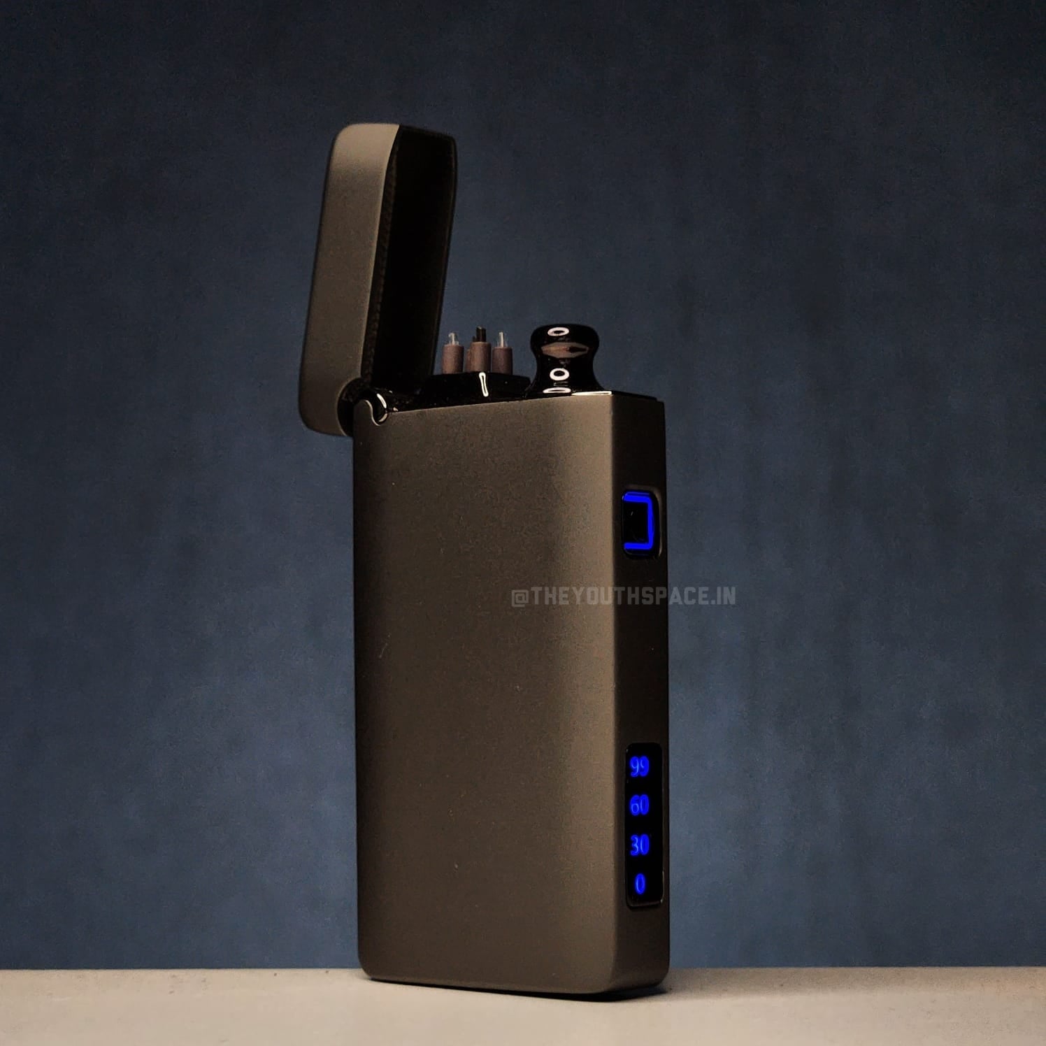 Electric Double Arc Metallic Lighter with Flame stick