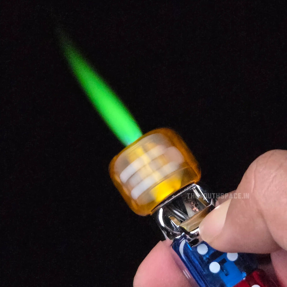 Glowing Dice Spinner Green Flame Jet Lighter