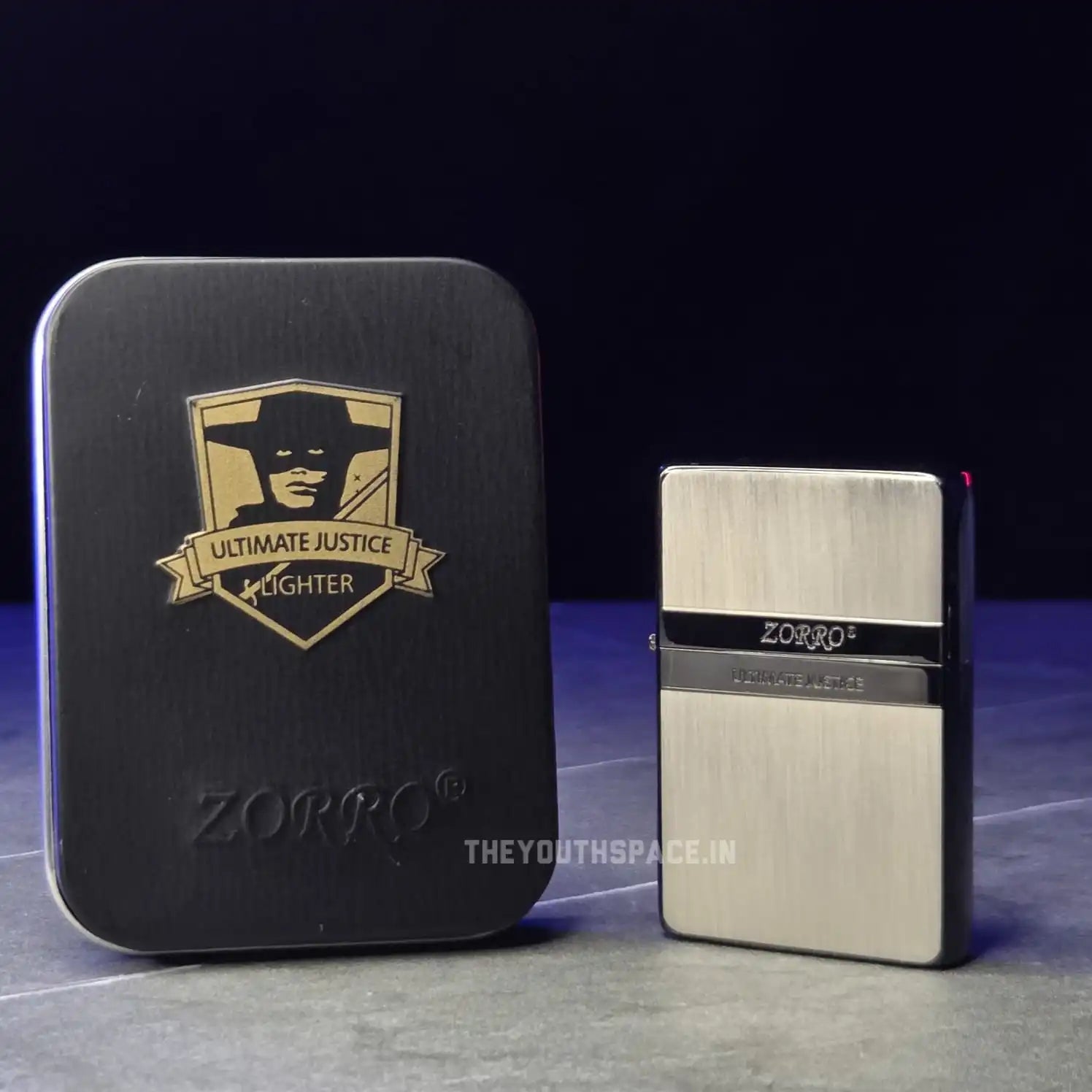 ZORRO ULTIMATE JUSTICE BRASS SEMI SLIM MATTE GREY LIGHTER 22HK
