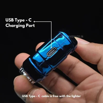Double Arc Gyro Spinning Led USB rechargeable Lighter