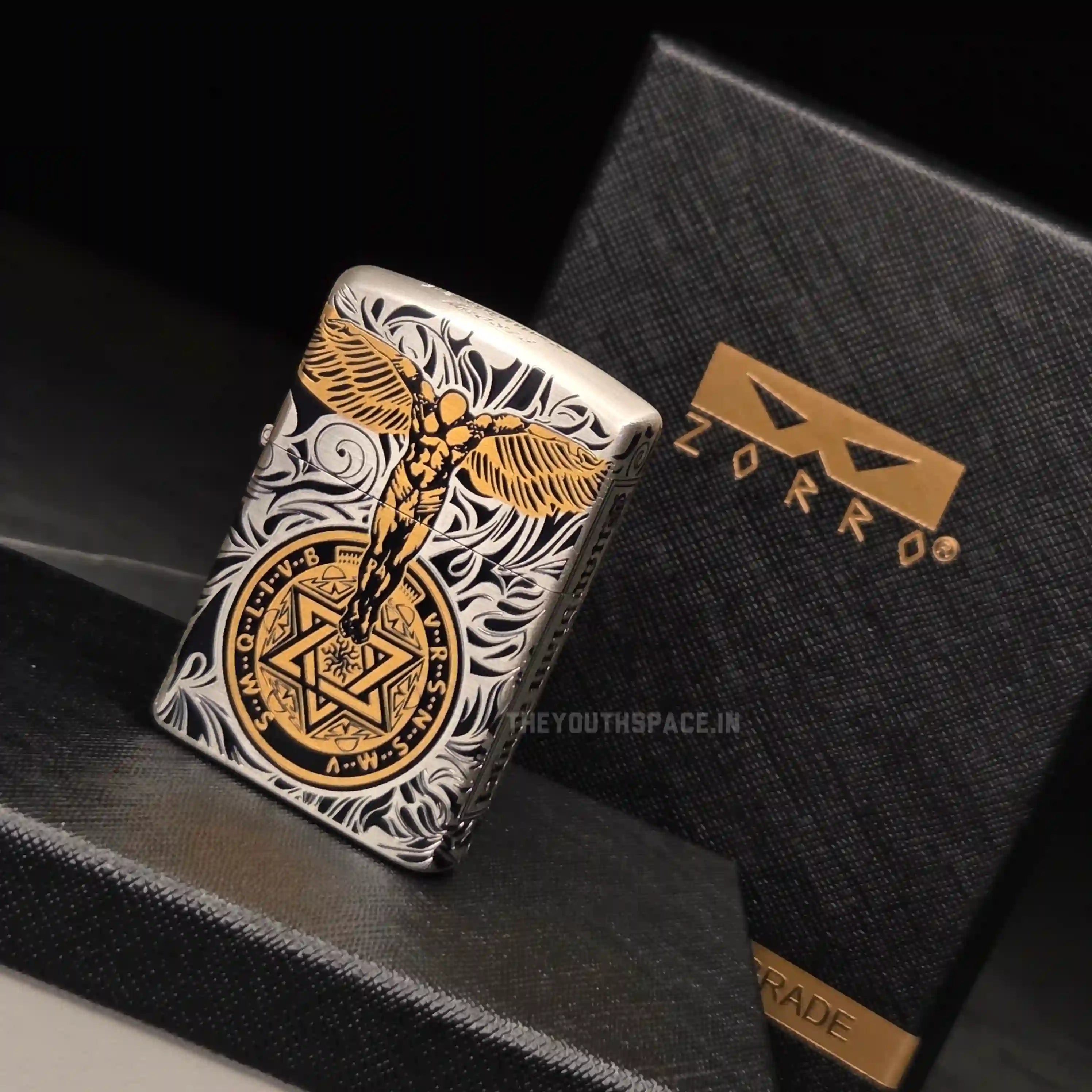 Zorro Ultimate Justice Guardian Angel Armor Lighter - Deep Relief Silver & Gold Edition