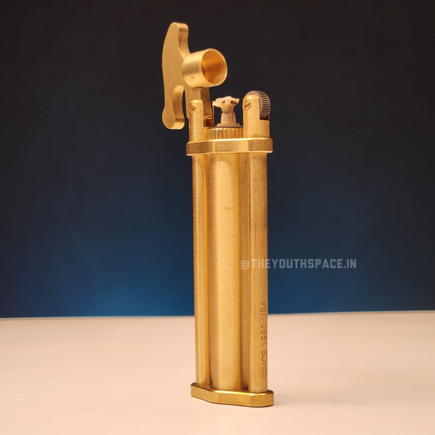 Three Section Pure Brass Slim Kerosene Lighter