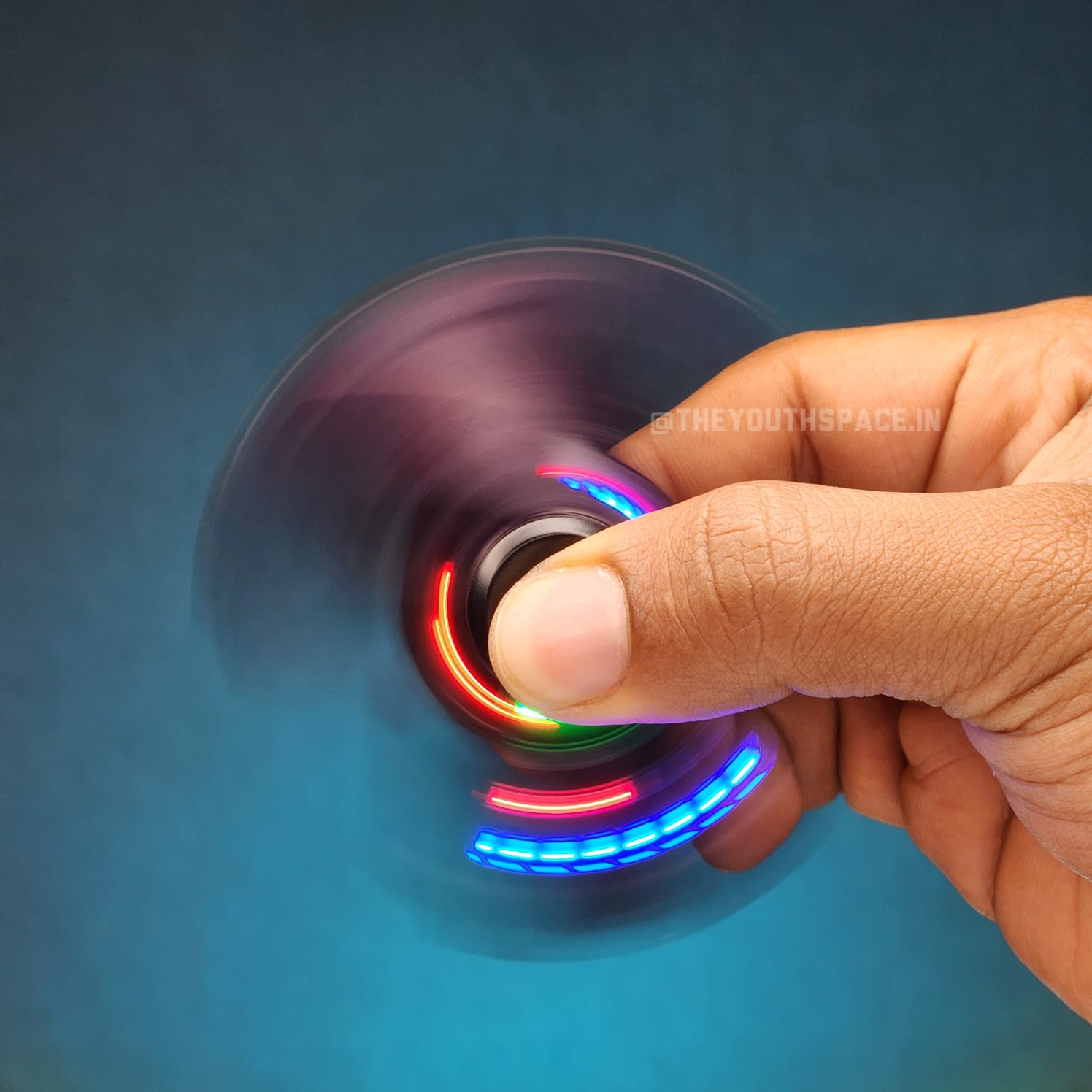 Premium Hexa Shaped Spinner Lighter with LED Lights (Metallic)