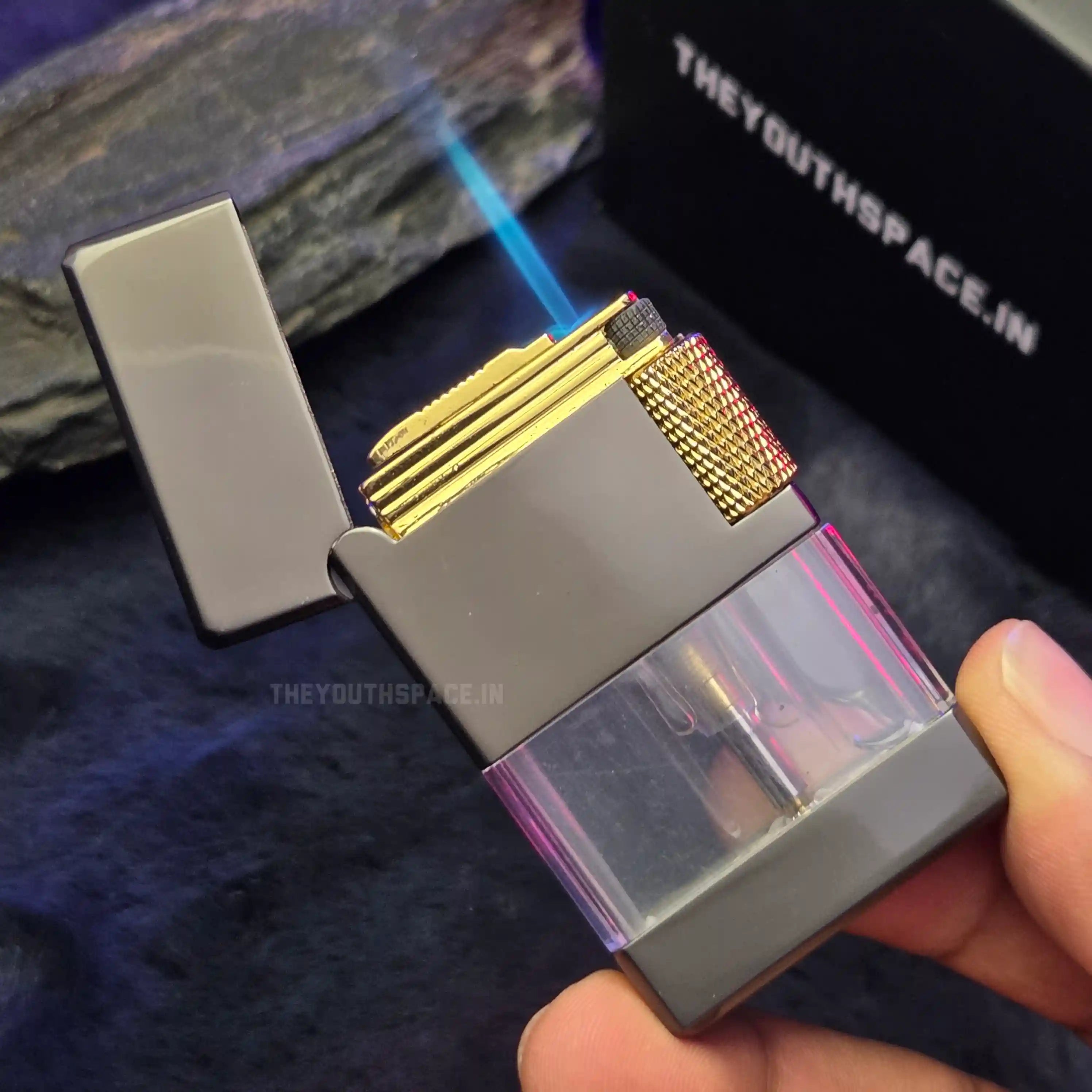 Dual Flame Mode Sleek Lighter (Metallic)