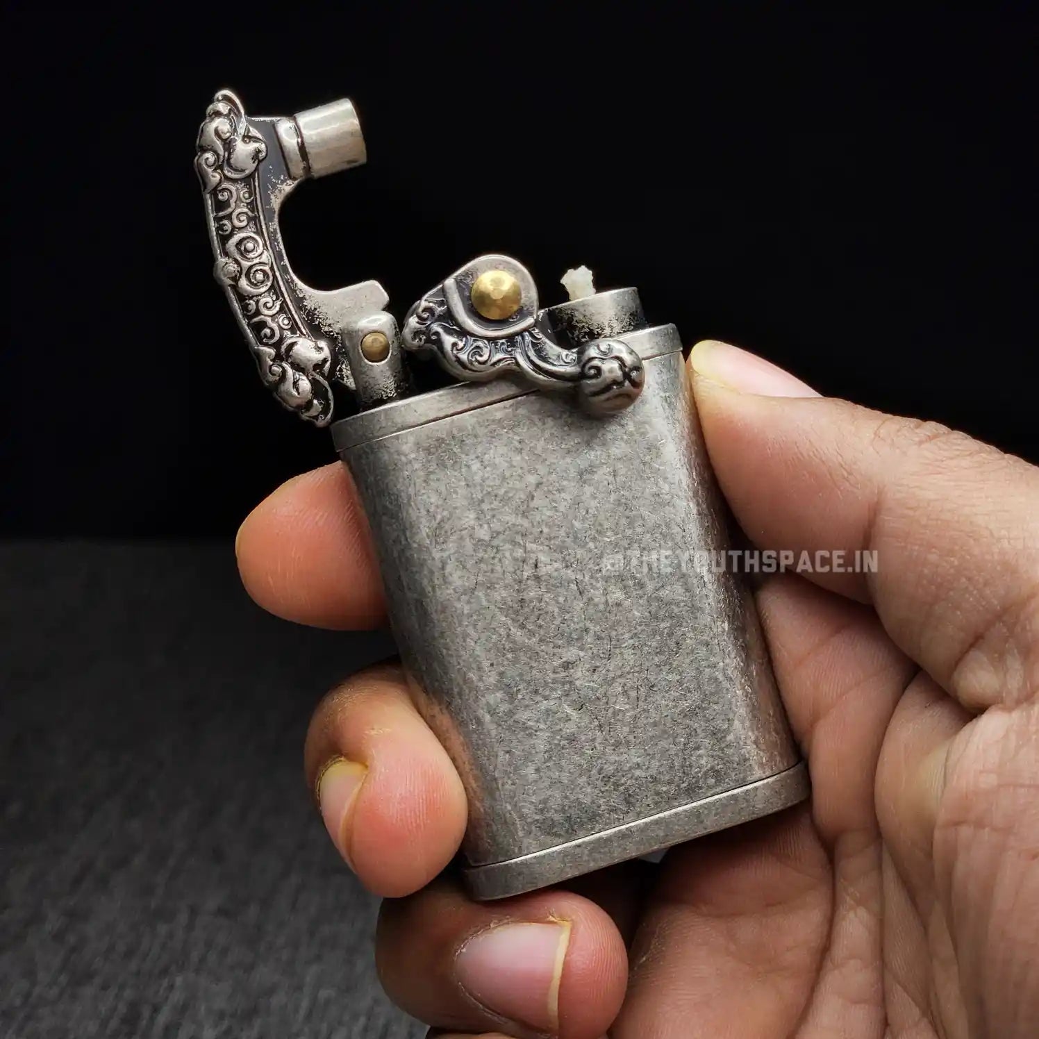 Antique Ornate Rocker Arm Kerosene Lighter