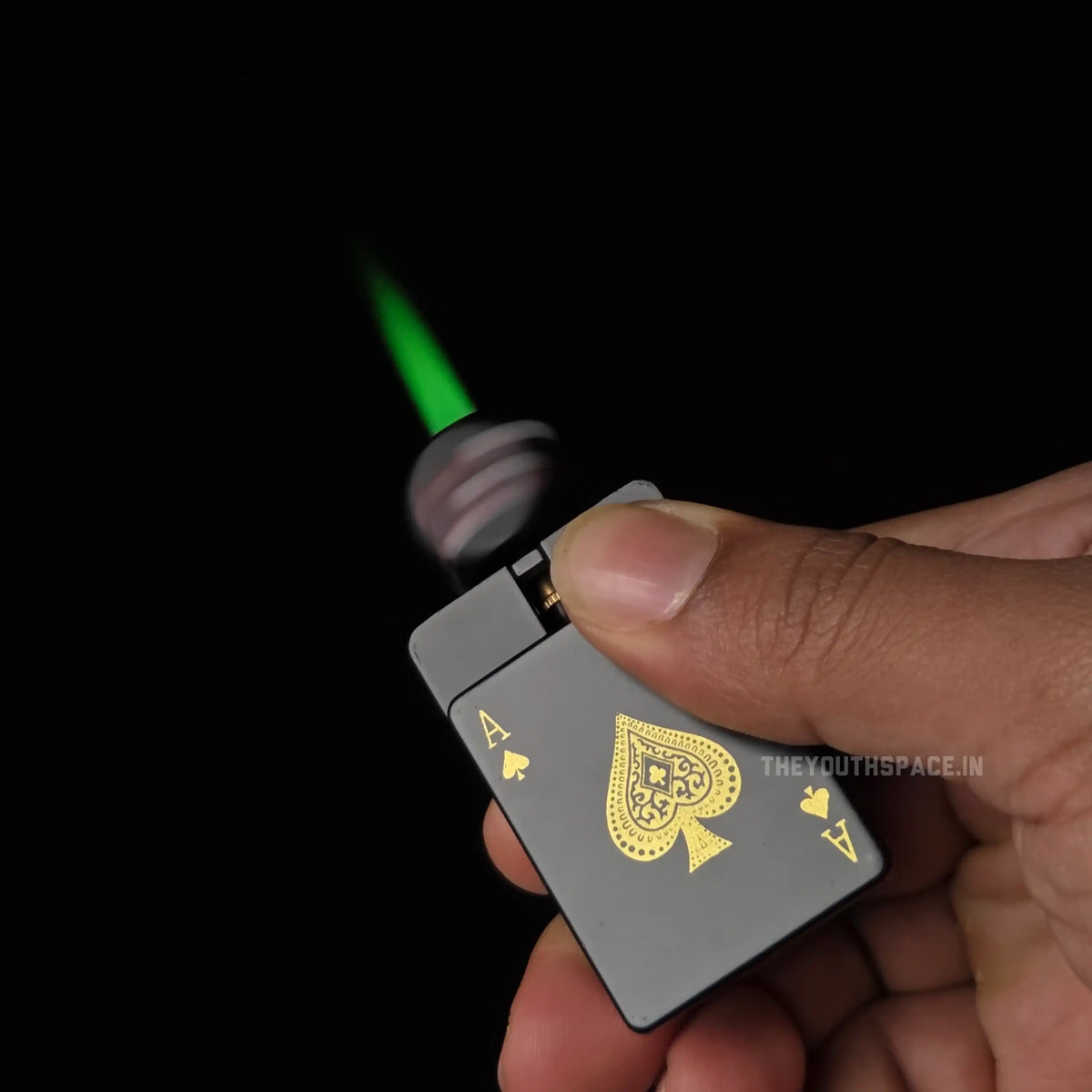 Dice green jet flame spinner lighter