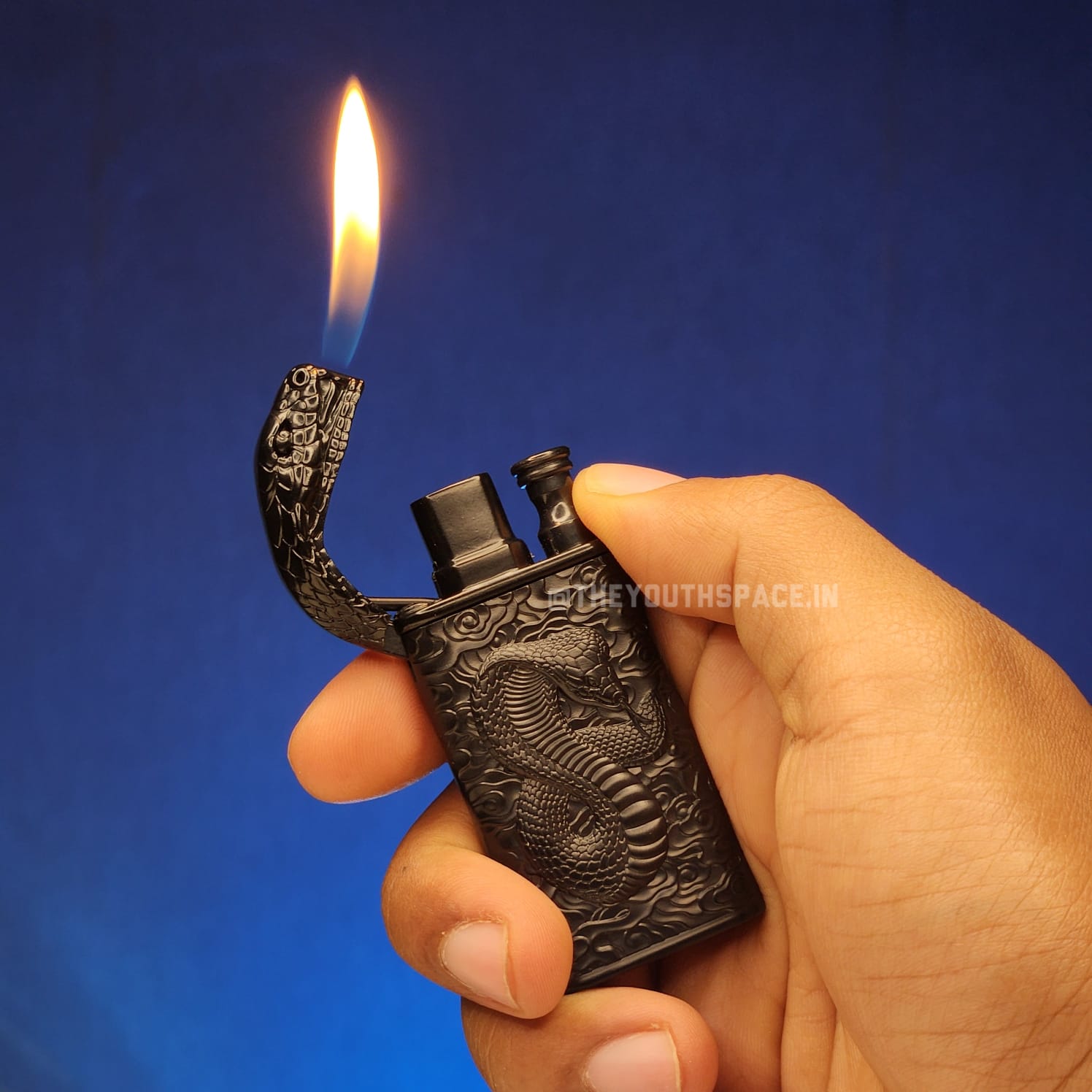 King Cobra Dual Flame Mode Lighter (Metallic)