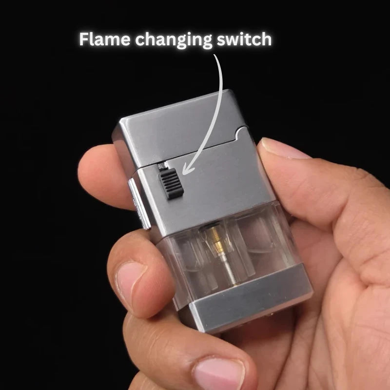 Dual Flame Mode Sleek Lighter (Metallic)