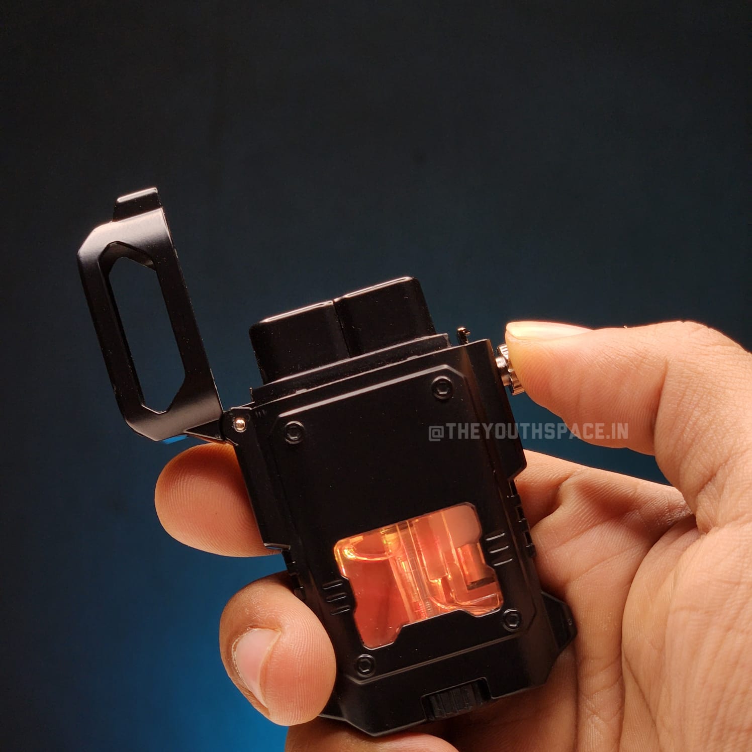 Blue Jet Flame Inflatable Metal Lighter with LED Lights