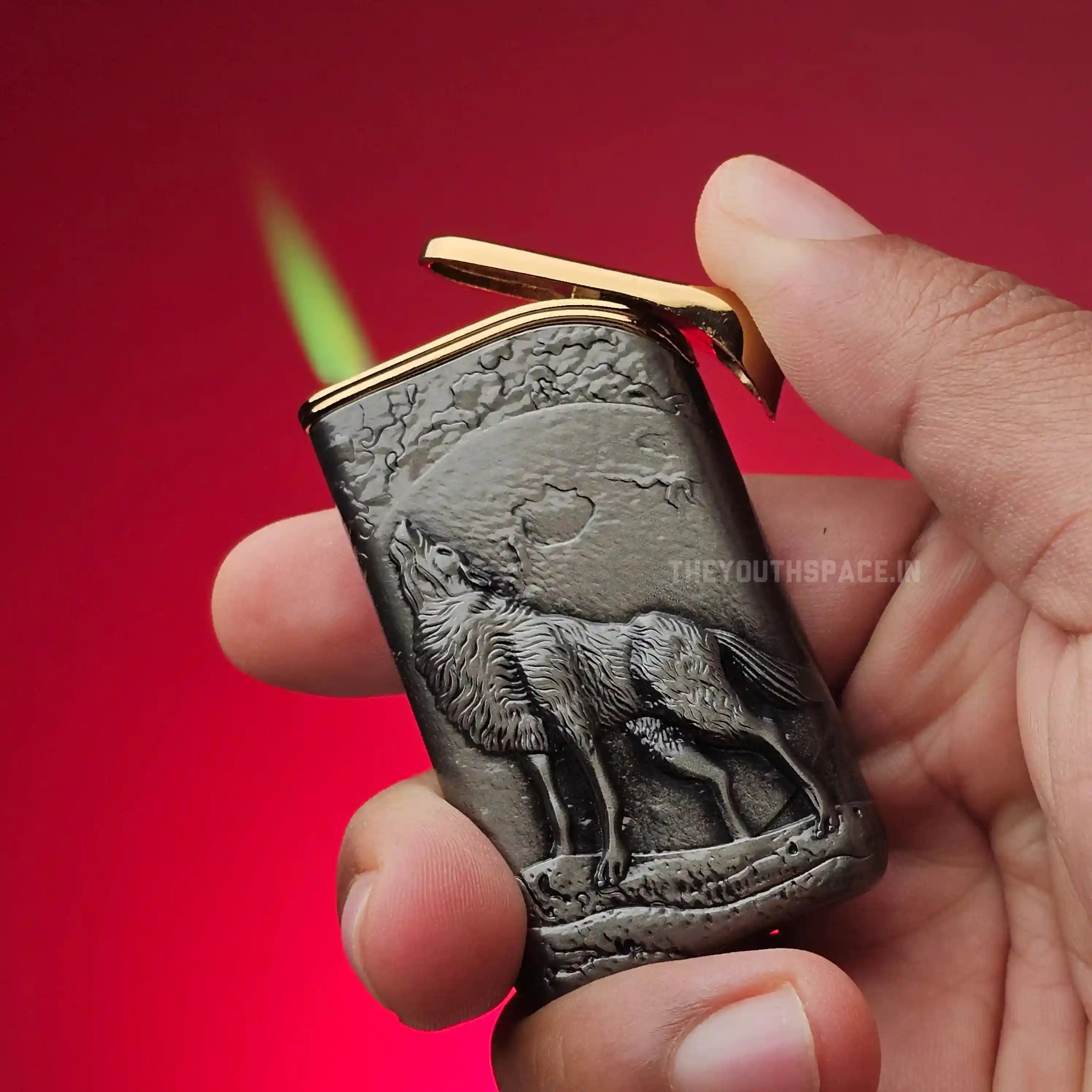 Howling Wolf Antique Lighter
