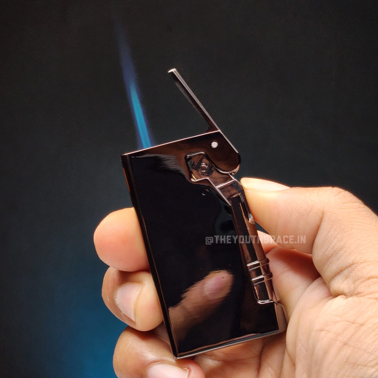 Mechanical Side Press Jet Flame Lighter (Metallic)