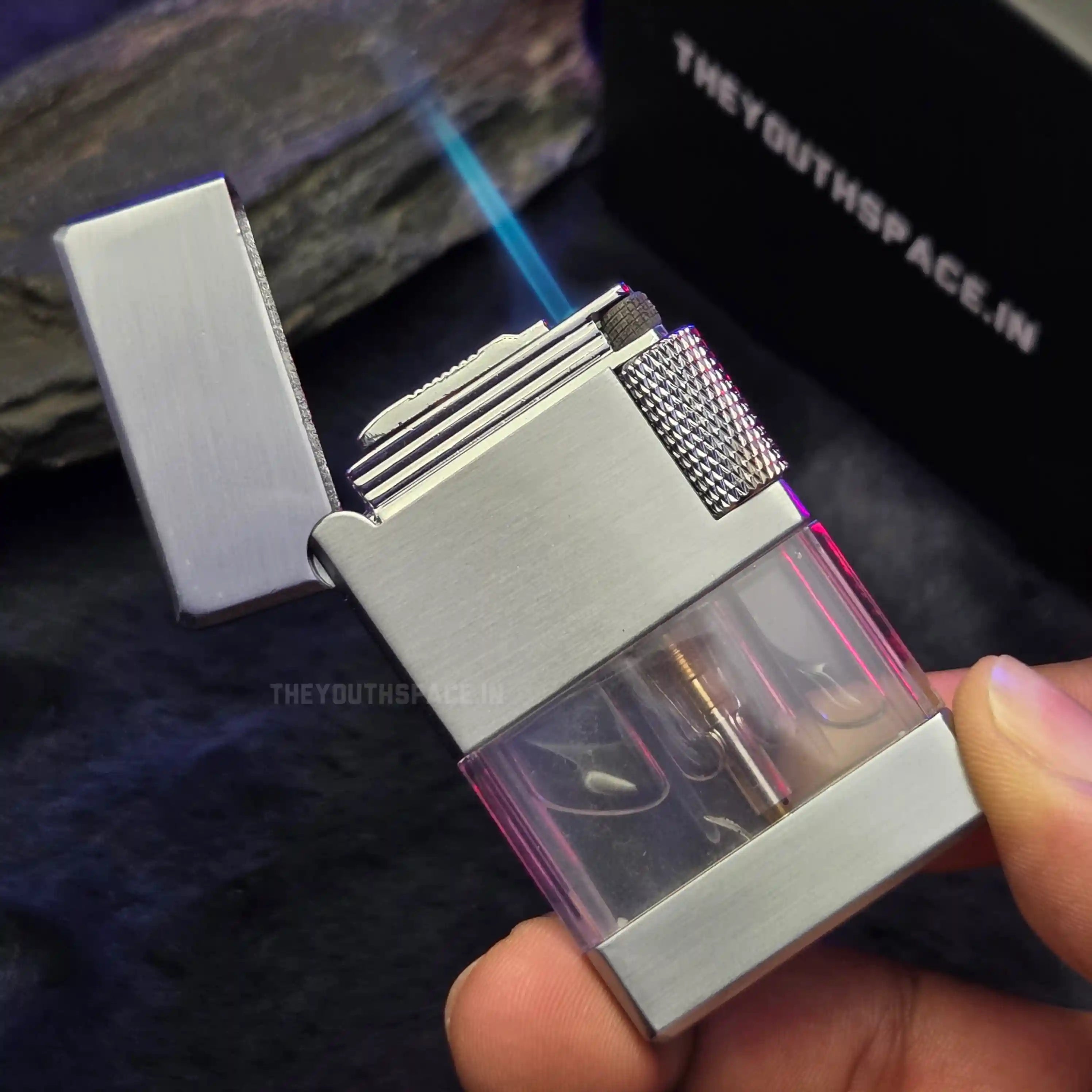Dual Flame Mode Sleek Lighter (Metallic)