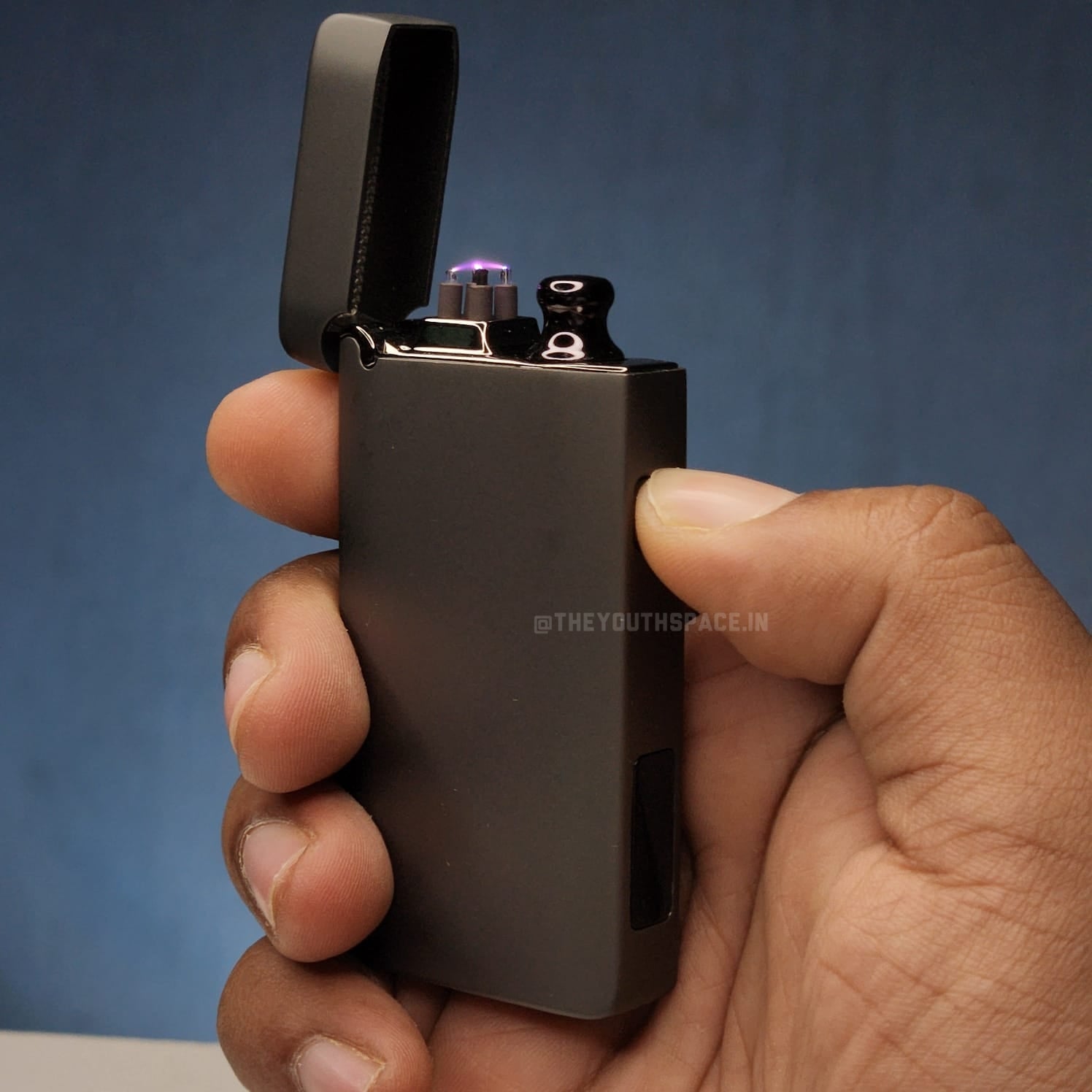 Electric Double Arc Metallic Lighter with Flame stick