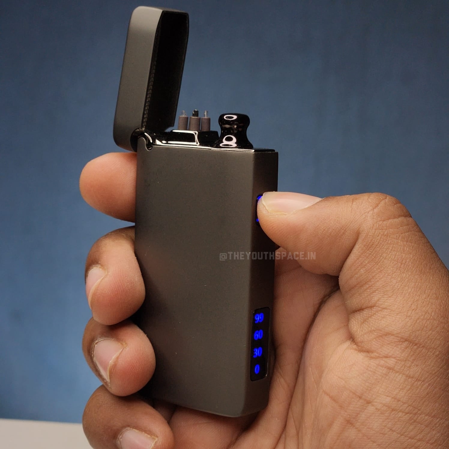 Electric Double Arc Metallic Lighter with Flame stick