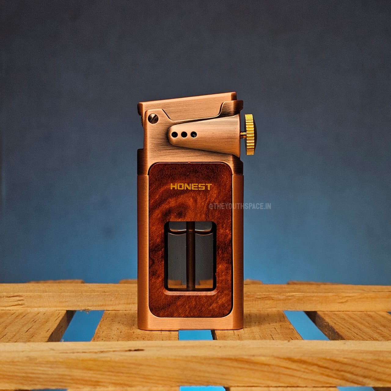 Retro style premium Lighter with visible fuel tank.