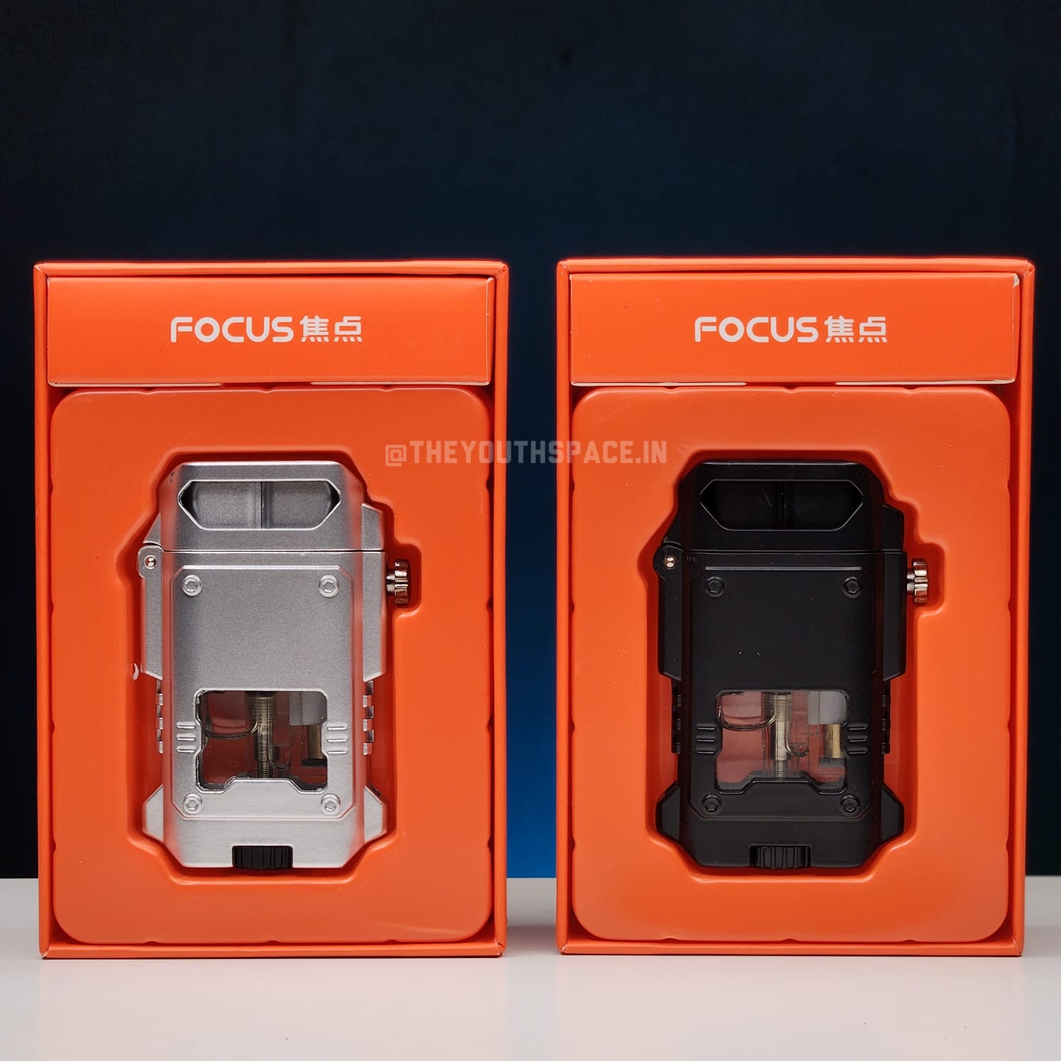 Blue Jet Flame Inflatable Metal Lighter with LED Lights