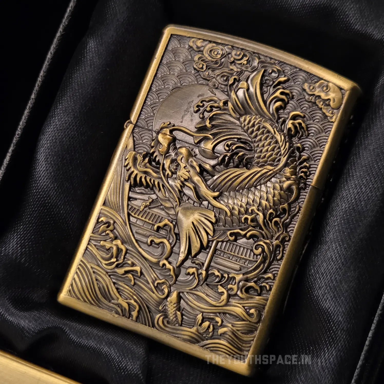 Zorro Ultimate Justice Brass 3D Carved Heavy Armor Drangon and Fish Lighter