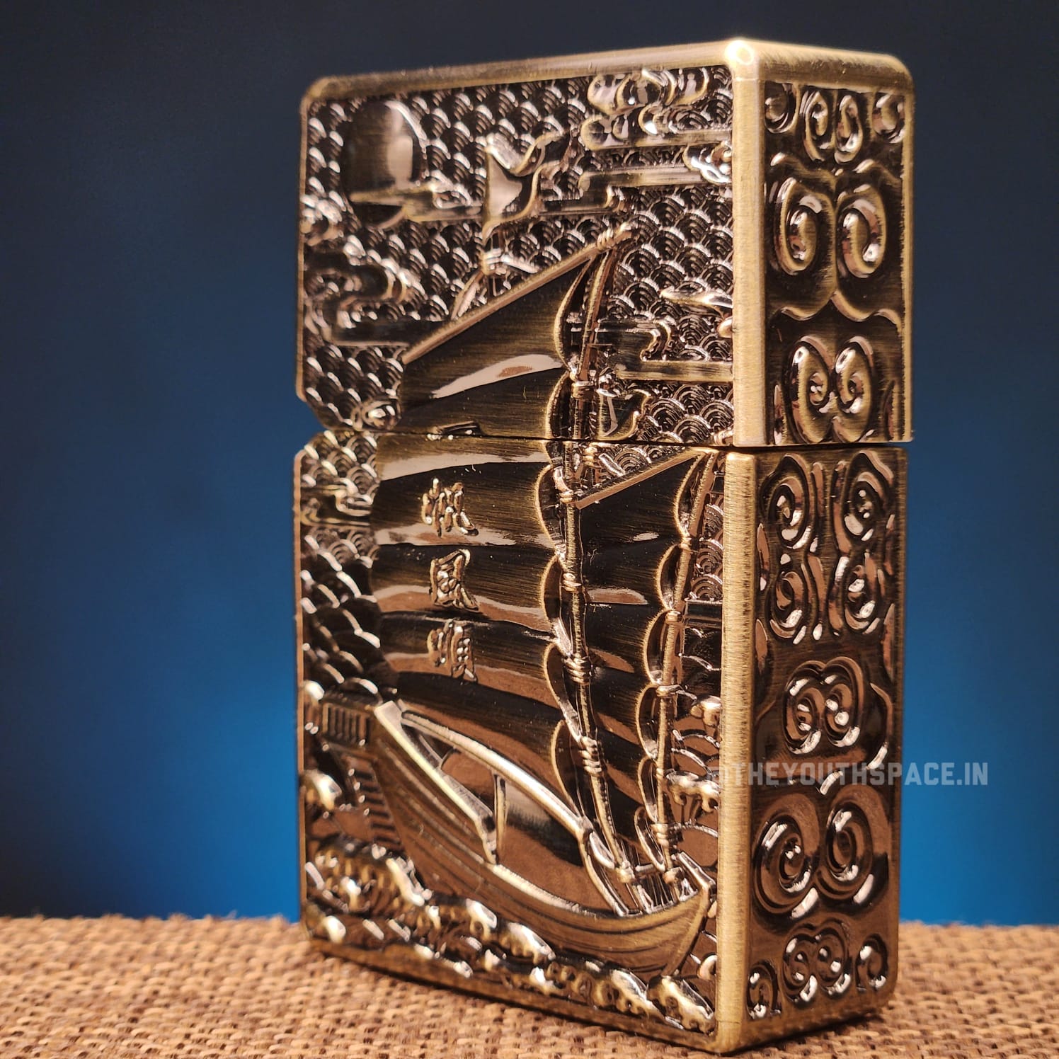 Ultra Premium Zorro Retro Sailboat Finely Carved Heavy Armor Brass Lighter