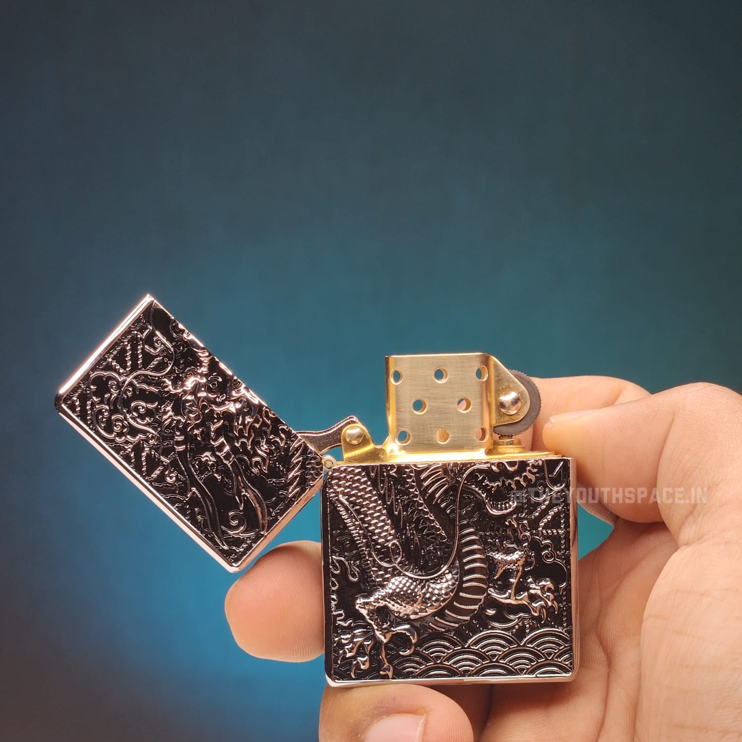 Zorro Ultimate Justice Brass Antique Dragon Embossed Lighter