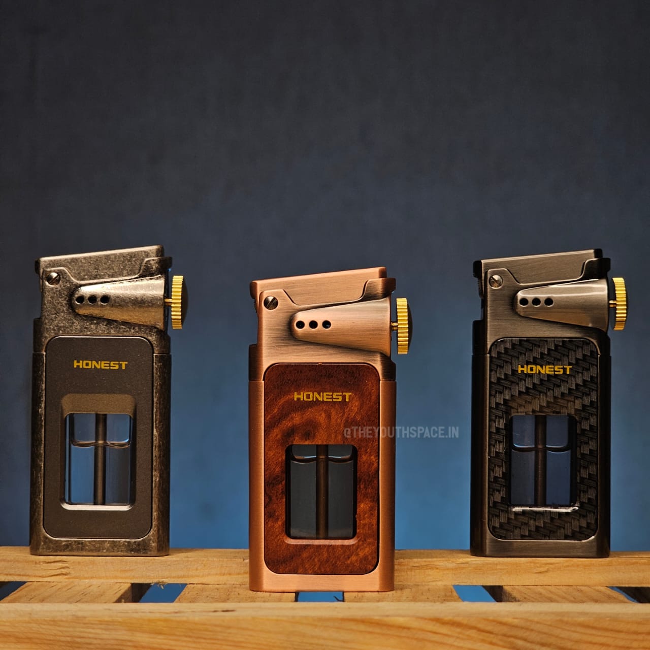 Retro style premium Lighter with visible fuel tank.