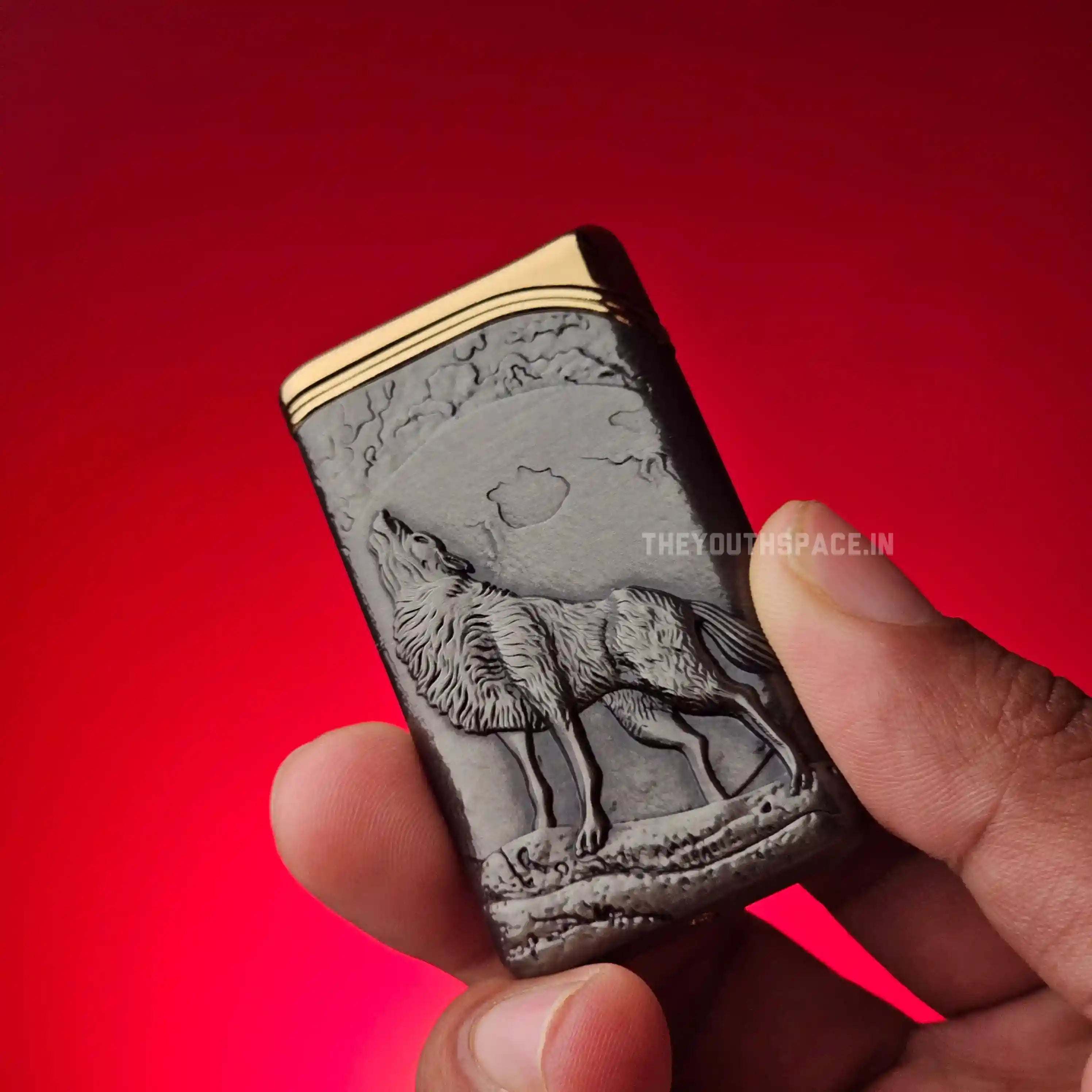 Howling Wolf Antique Lighter