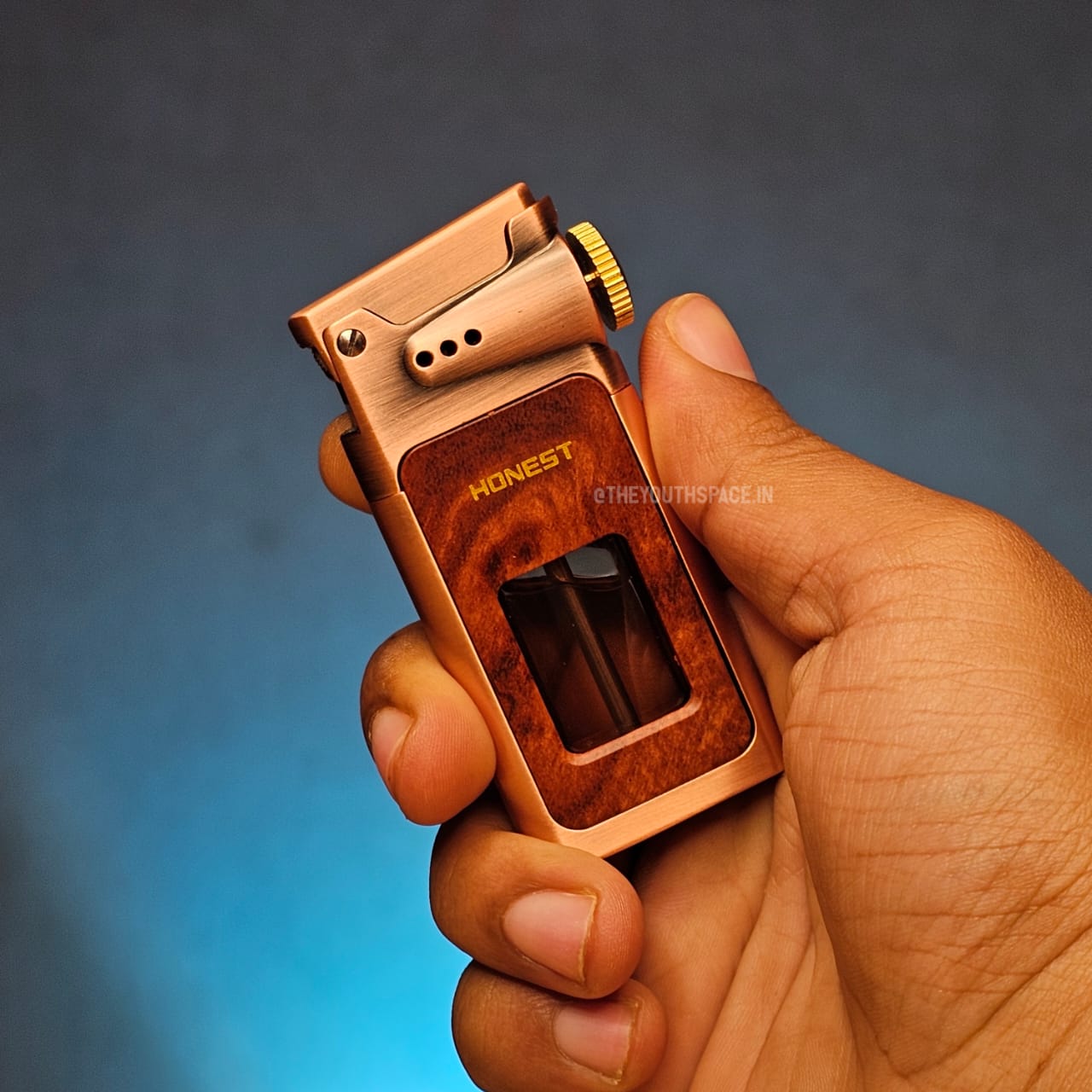 Retro style premium Lighter with visible fuel tank.