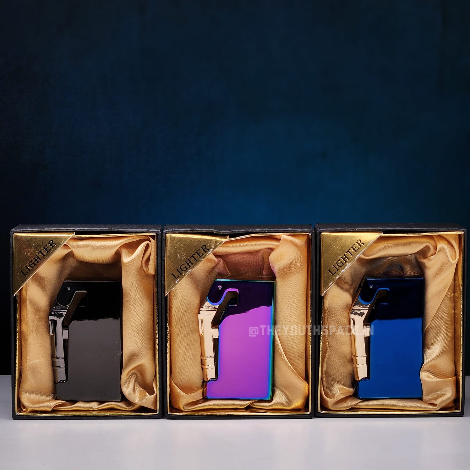 Mechanical Side Press Jet Flame Lighter (Metallic)