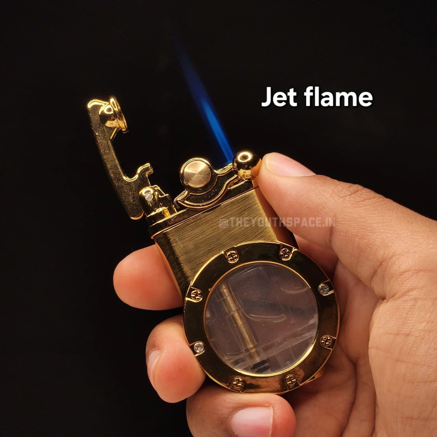 Vintage Style Dual Mode Visible Fuel Tank Lighter (Metallic)
