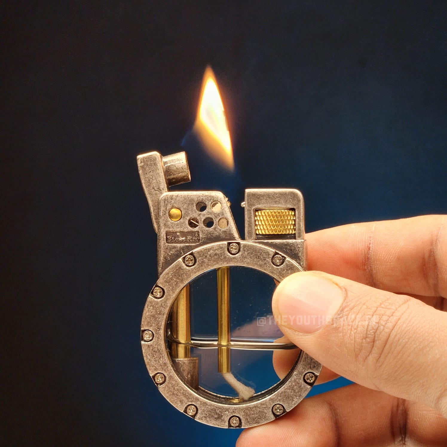 Retro Kerosene Visible Tank Lighter(Metallic)