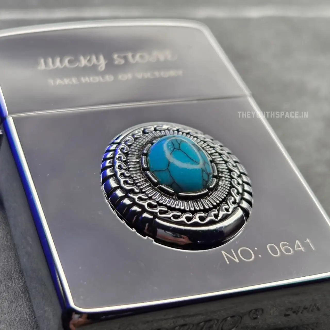 ZORRO ULTIMATE JUSTICE BRASS TURQUOISE LUCKY STONE LIGHTER 24HK