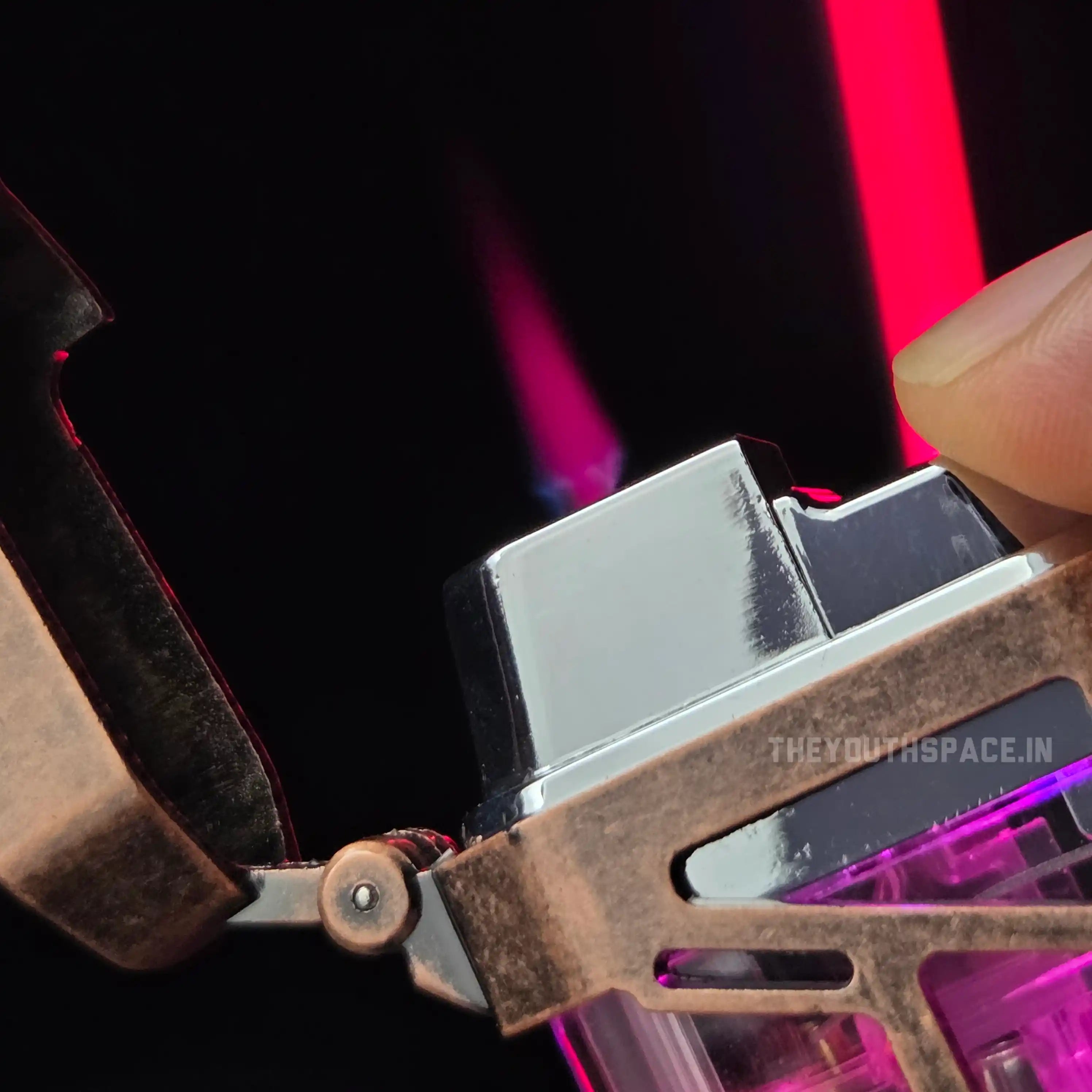 Cyberpunk Clear Tank Red Flame Jet Lighter