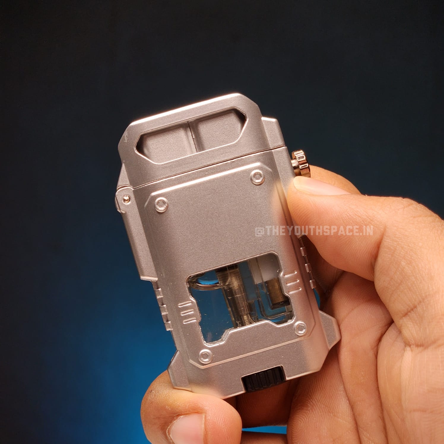 Blue Jet Flame Inflatable Metal Lighter with LED Lights