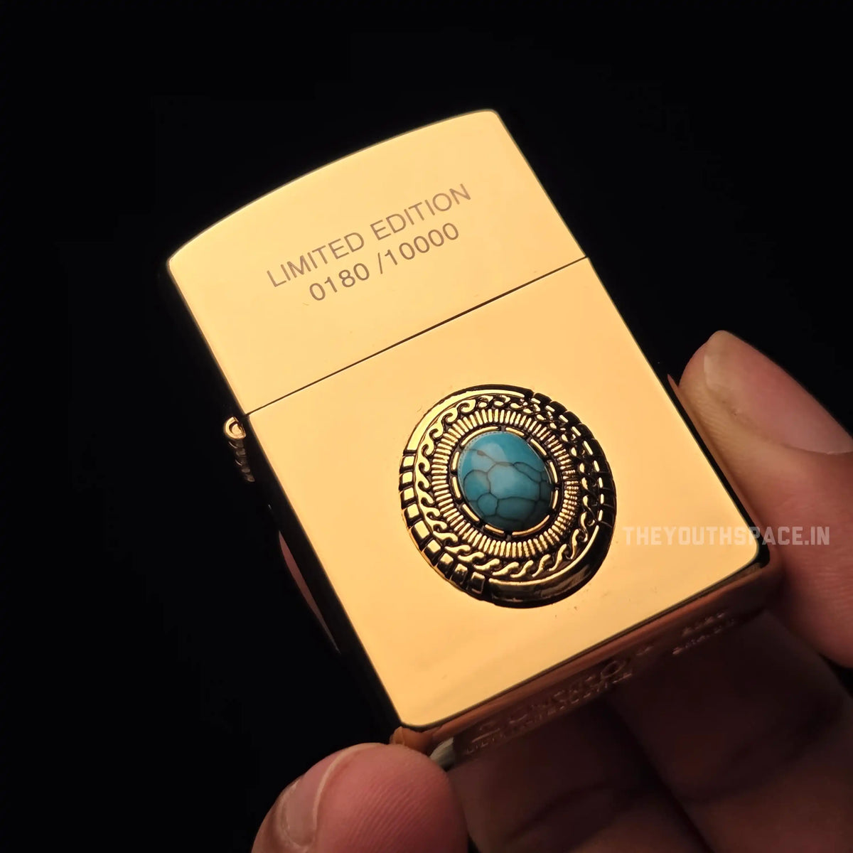 ZORRO ULTIMATE JUSTICE BRASS TURQUOISE LUCKY STONE LIGHTER 24HK