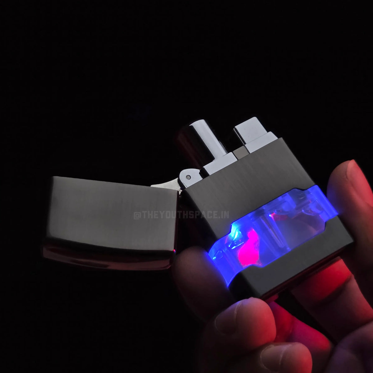 Lumi Tank Red Flame Jet Lighter (Metallic)
