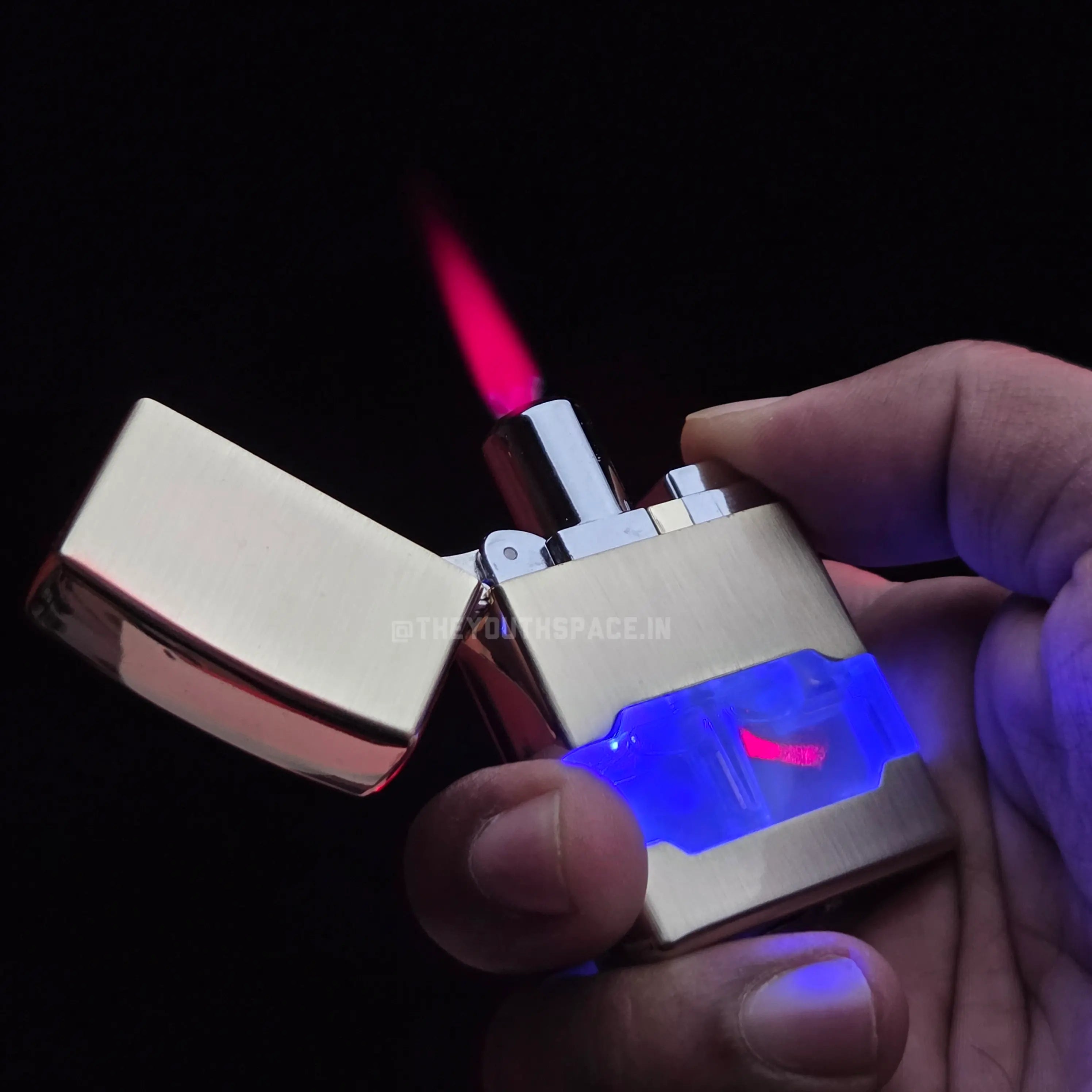 Lumi Tank Red Flame Jet Lighter (Metallic)