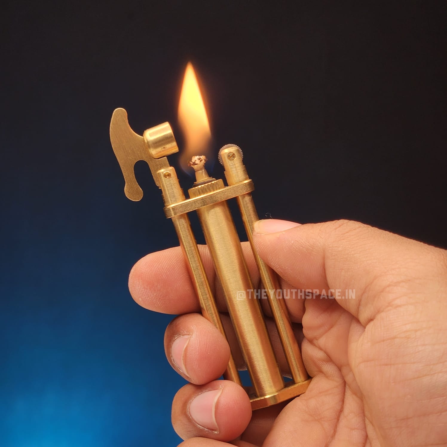 Three Section Pure Brass Slim Kerosene Lighter