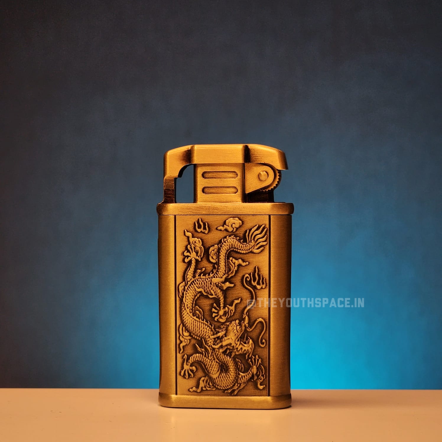 Golden Dragon Vintage Style Lighter (Metallic)