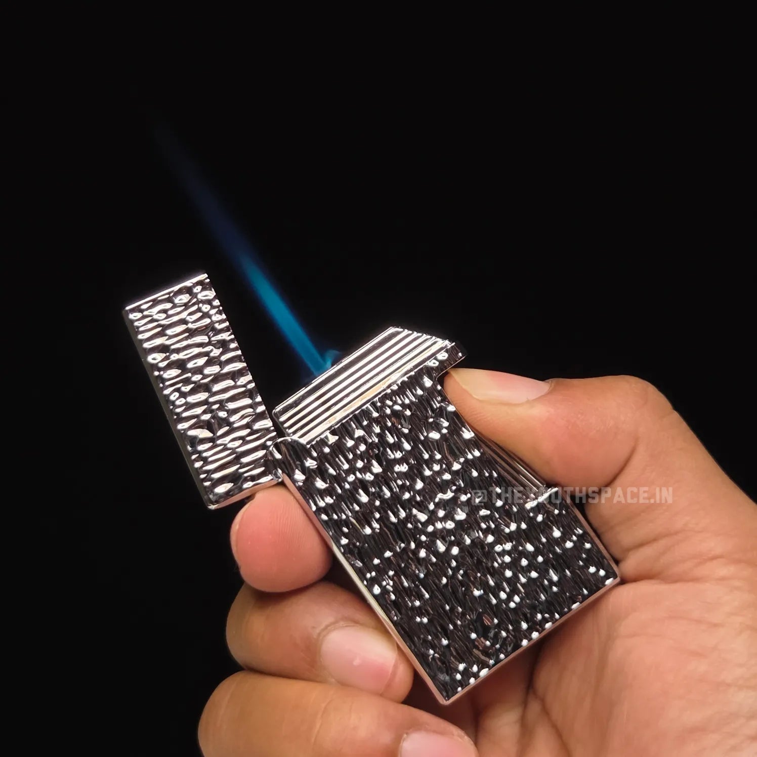Classic Leather Pattern Side Press Lighter