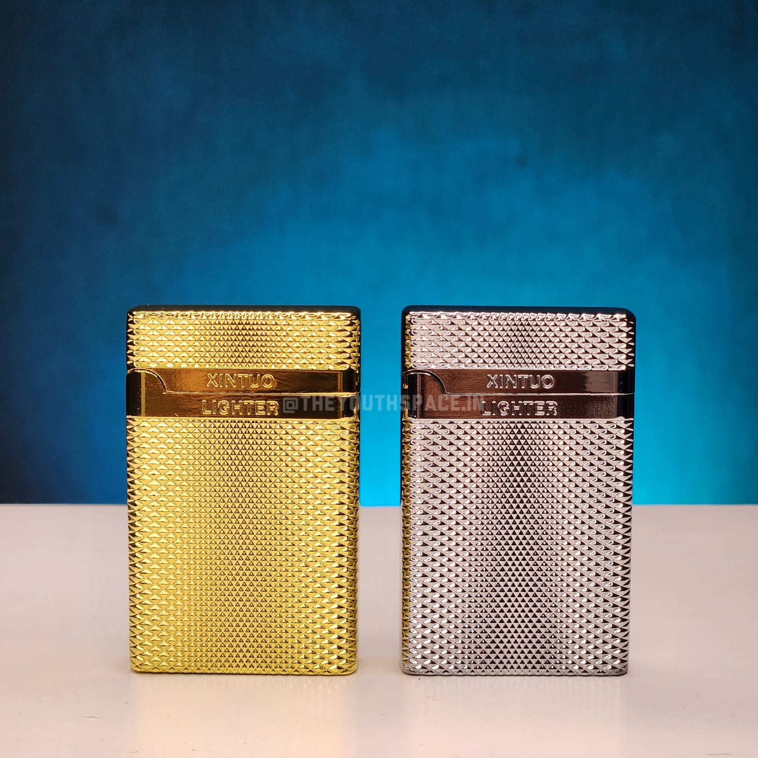 Block Textured Red Flame Jet Lighter