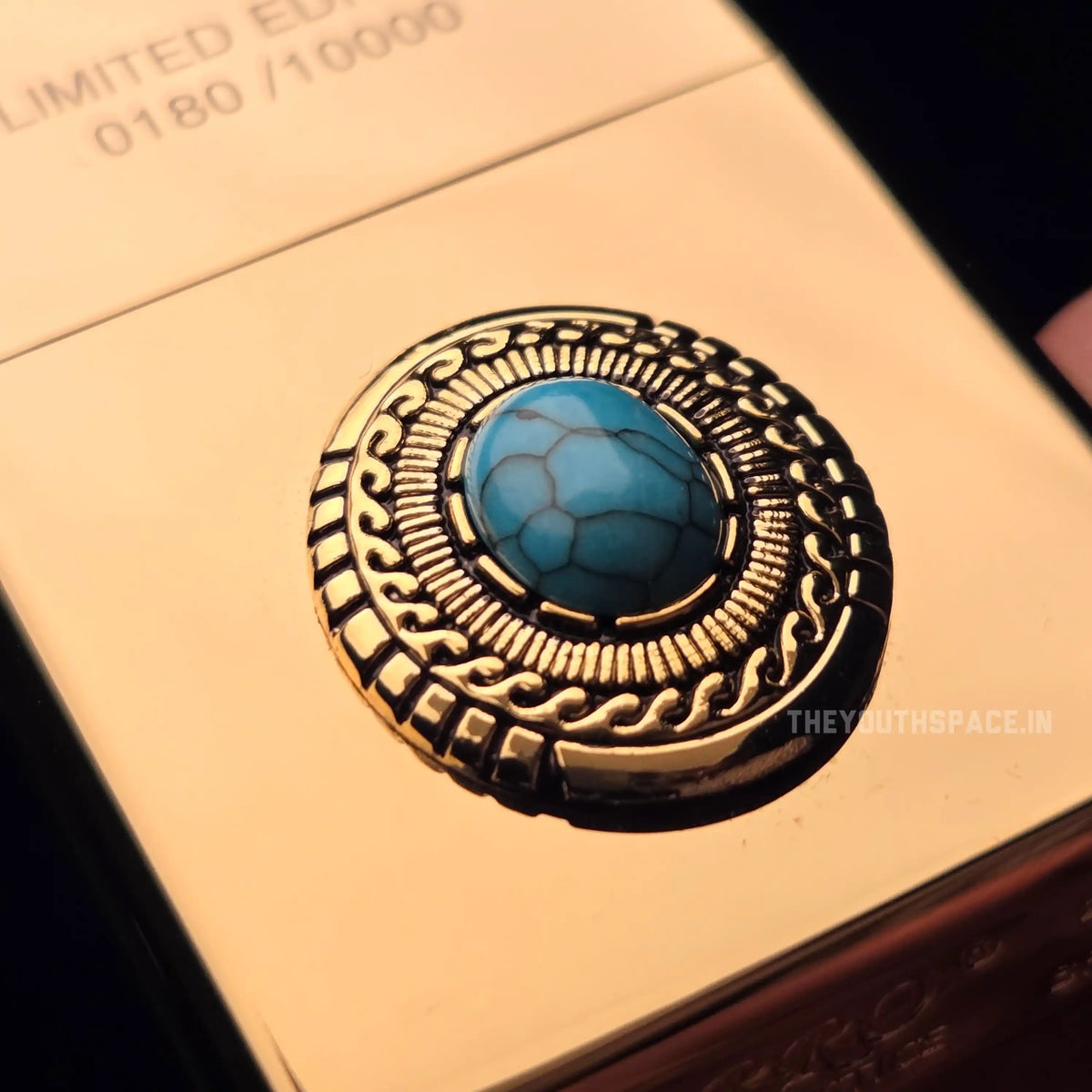 ZORRO ULTIMATE JUSTICE BRASS TURQUOISE LUCKY STONE LIGHTER 24HK