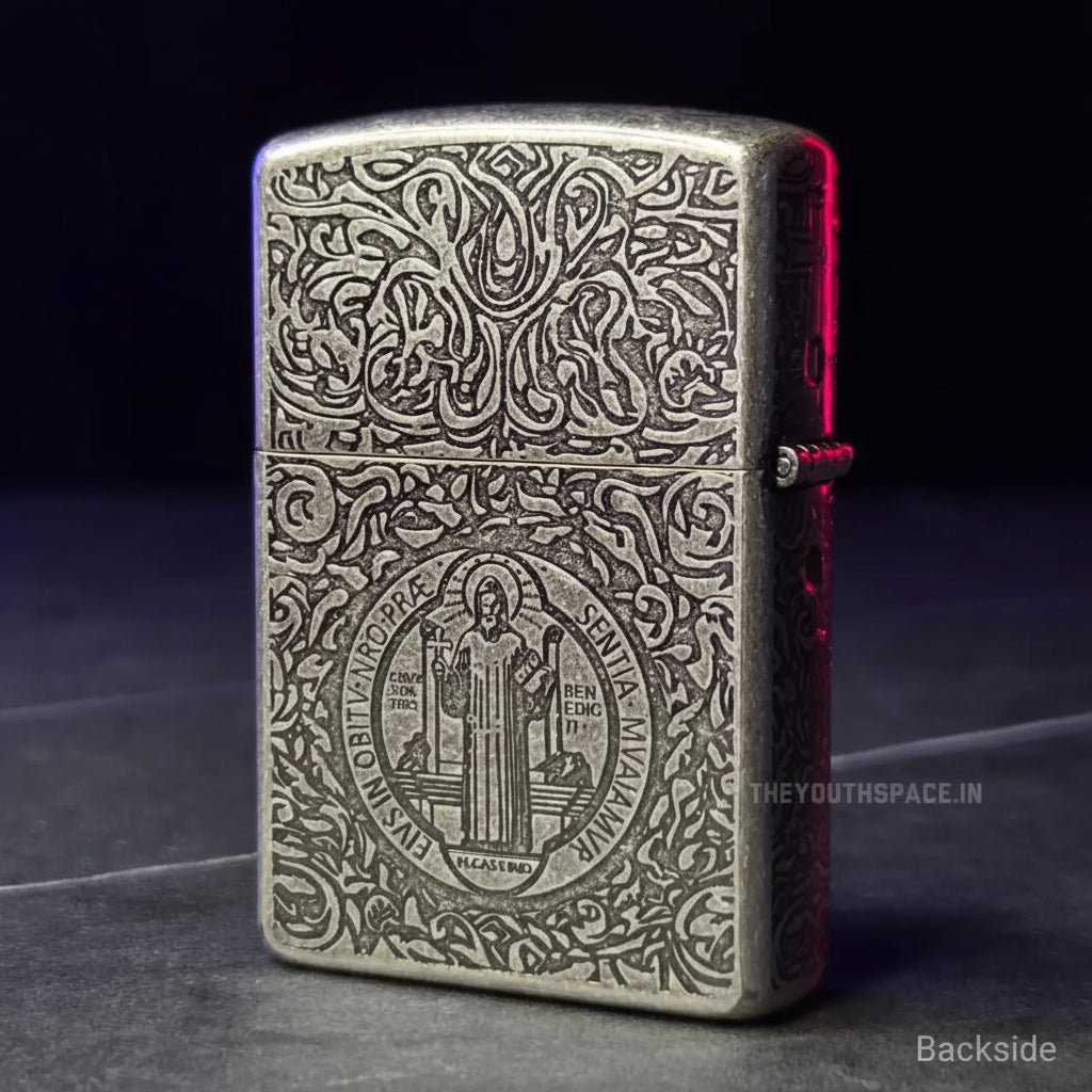 ZORRO Ultimate Justice Antique Brass Saint Benedict Cross Kerosene Lighter 2025