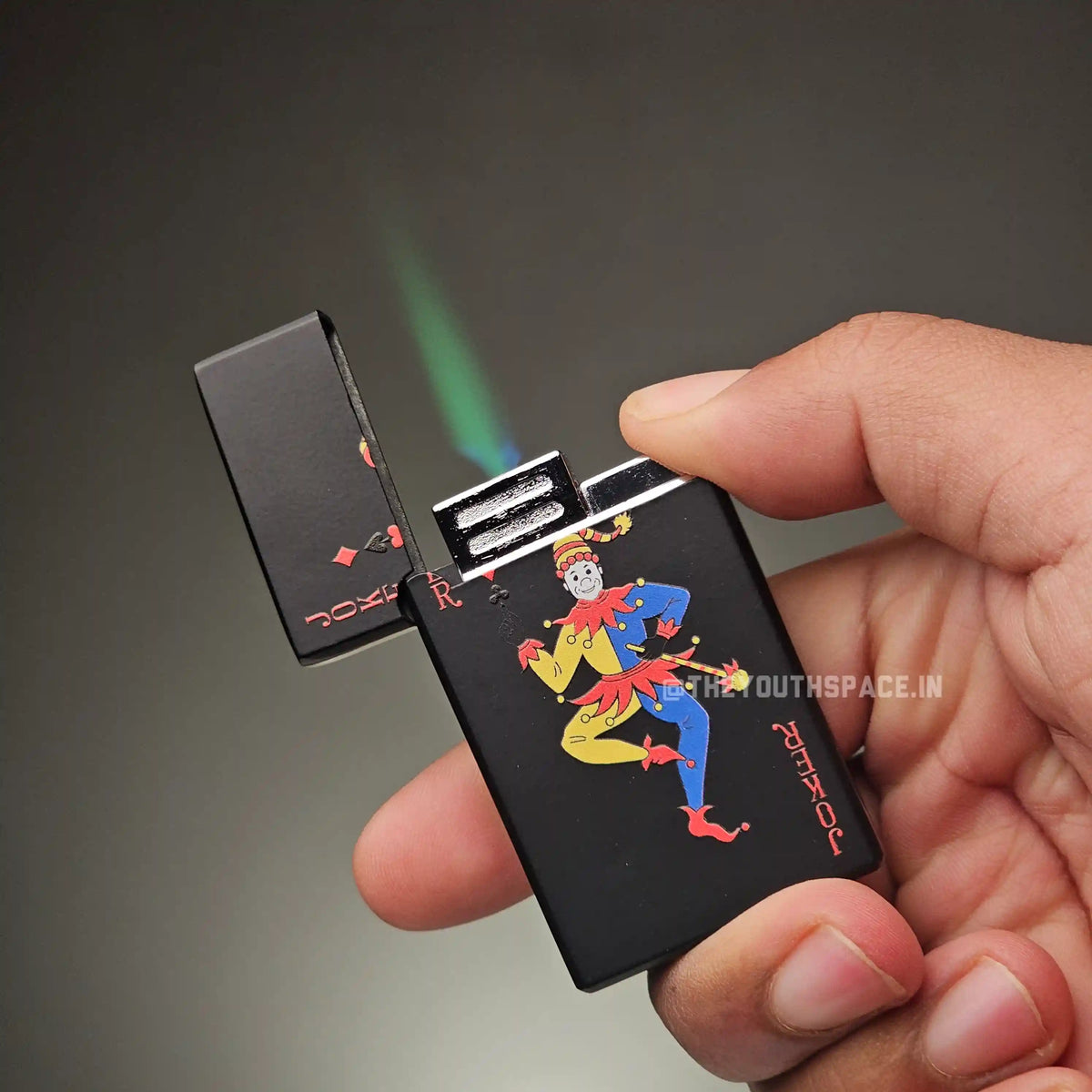 Card-Themed Green Jet Lighter
