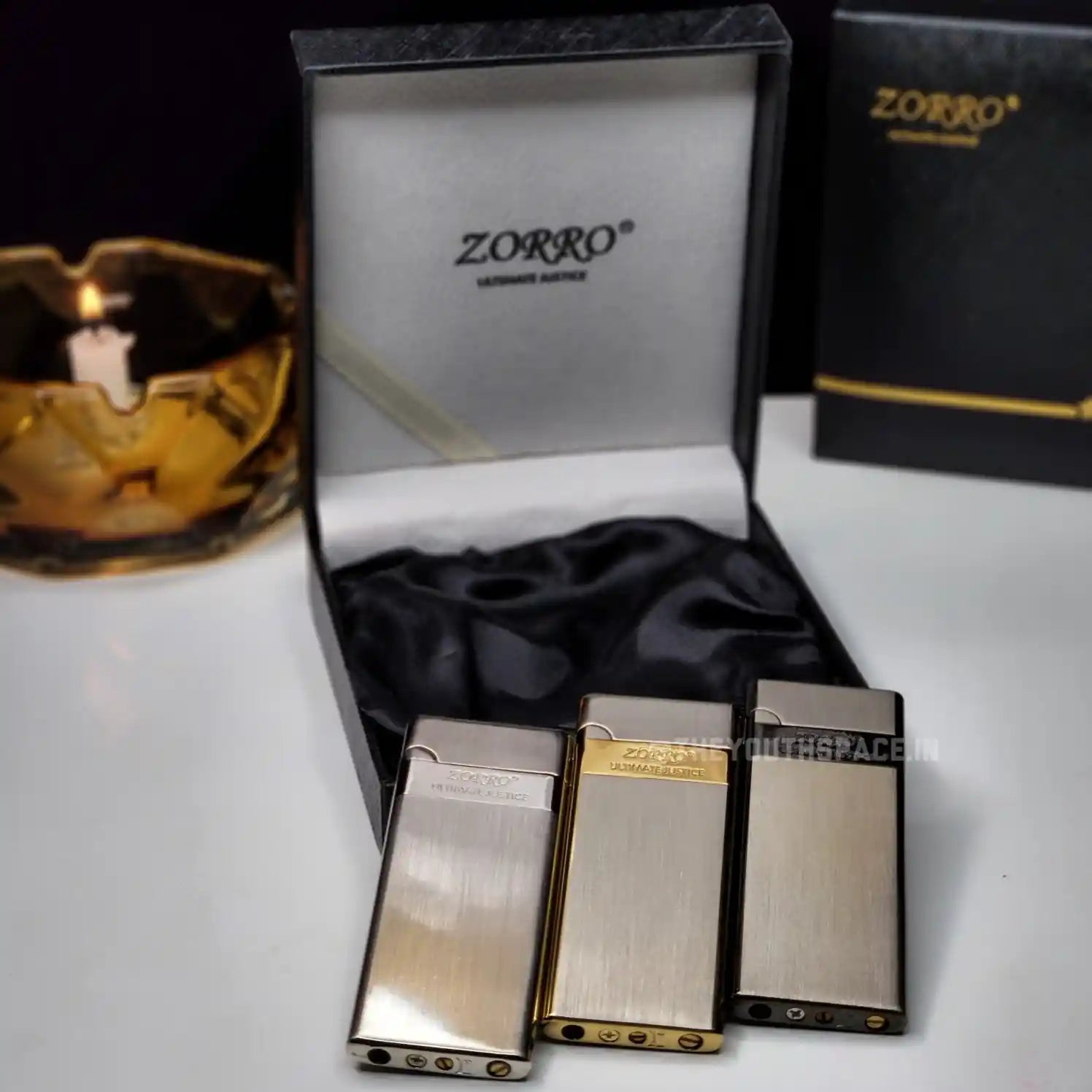 Zorro Ultimate Justice Ultra Slim Limited Edition Brass Butane Lighter