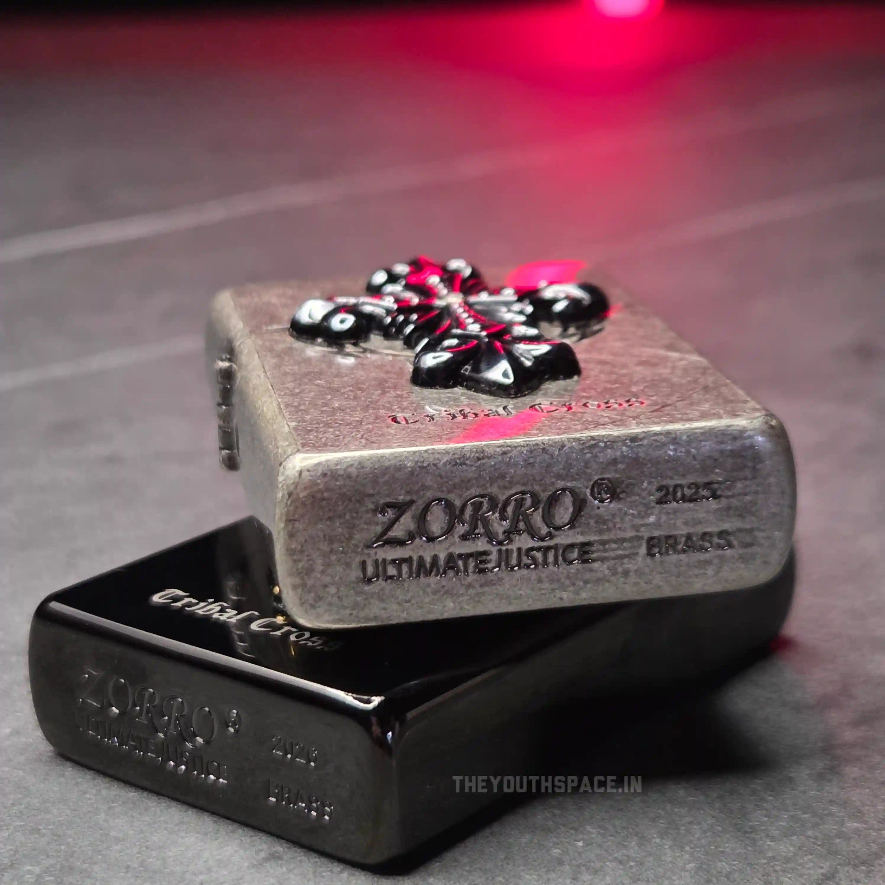 Zorro Ultimate Justice Brass Tribal Cross Lighter 2026